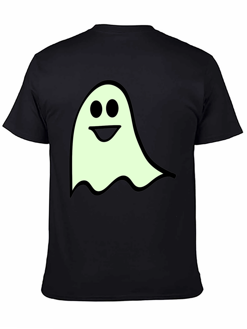 Spooky Season Ghost Graphic Tee - Black