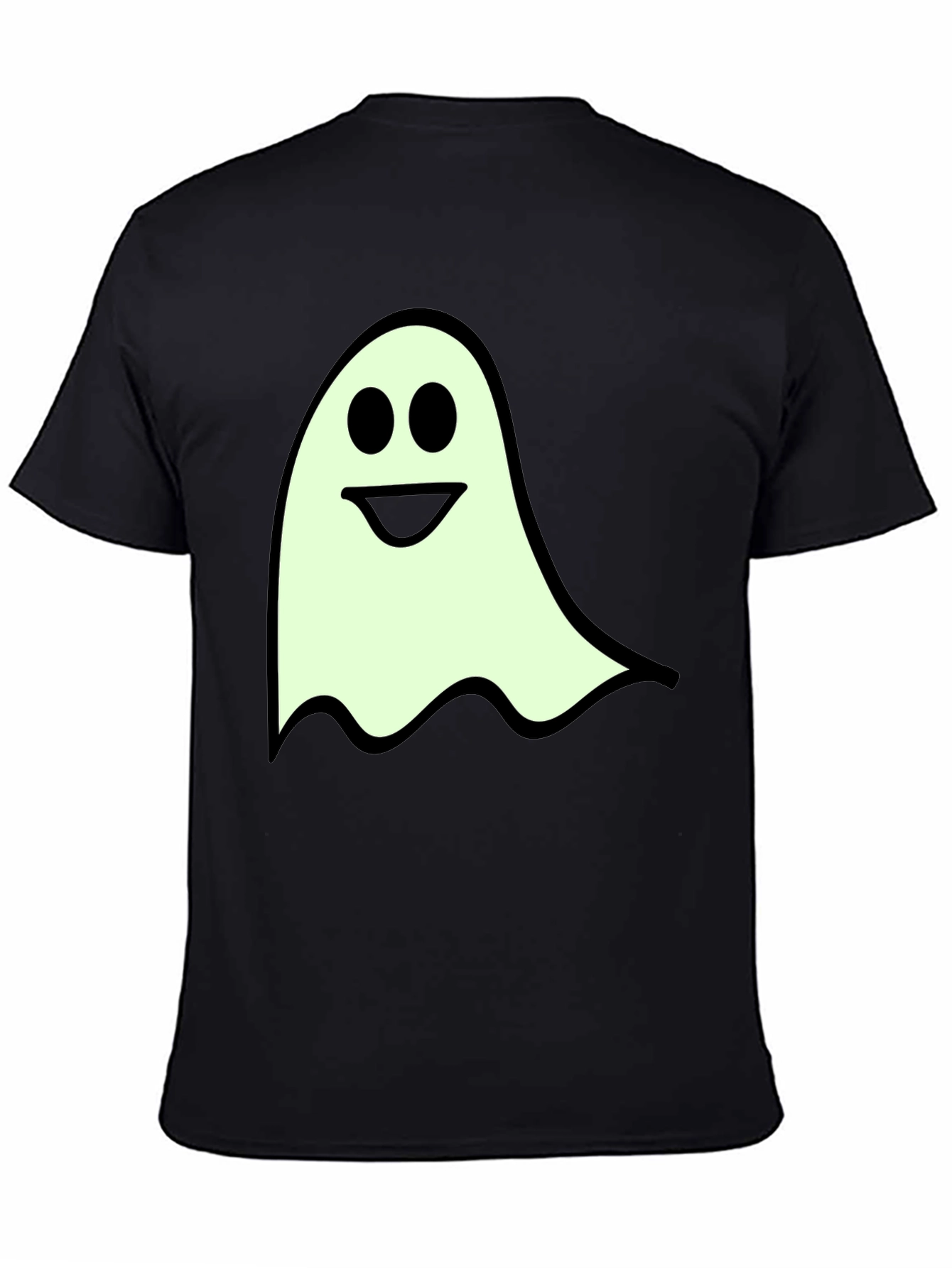 Spooky Season Ghost Graphic Tee - Black