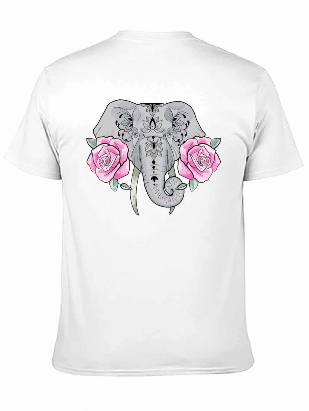 Elephant & Roses Graphic Black T-Shirt