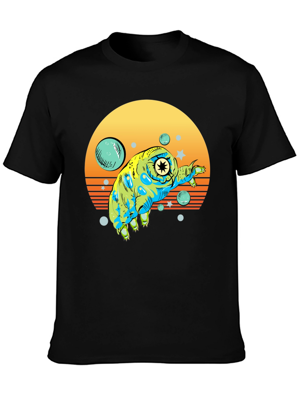Tardigrade Retro Sunset Black T-Shirt
