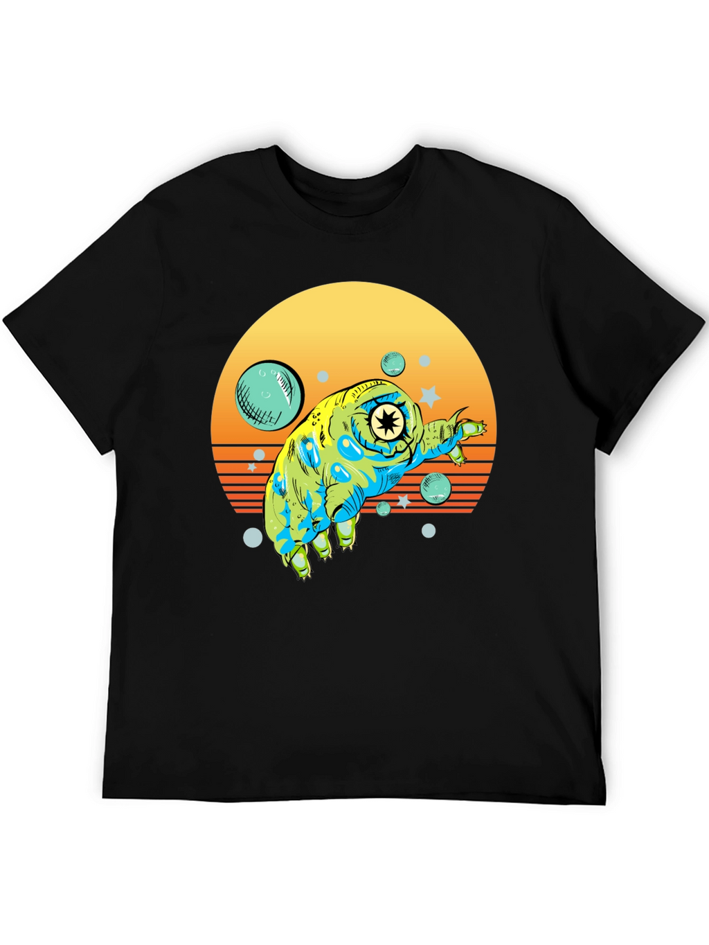 Tardigrade Retro Sunset Black T-Shirt