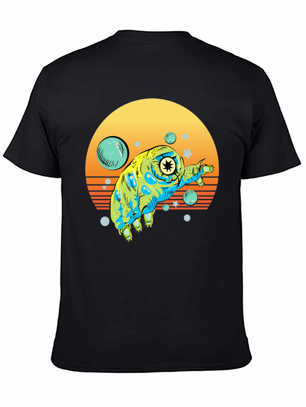 Tardigrade Retro Sunset Black T-Shirt