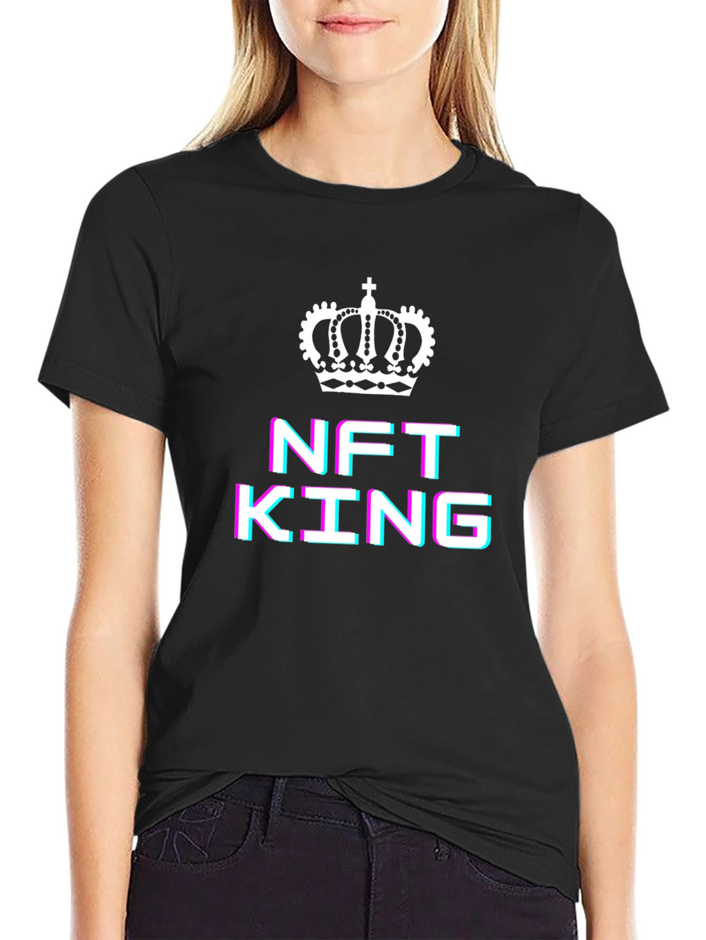 NFT King Graphic T-Shirt - Black Crew Neck Tee