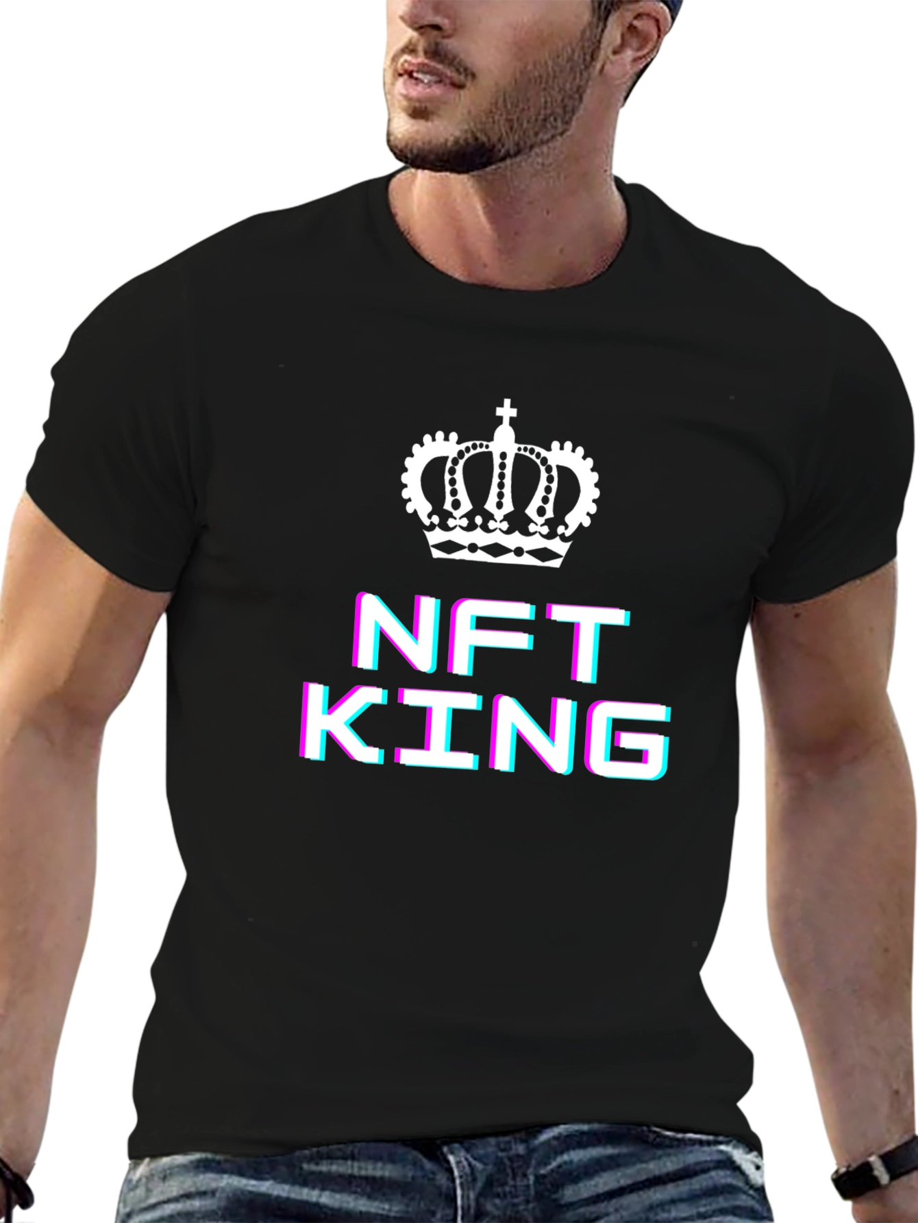 NFT King Graphic T-Shirt - Black Crew Neck Tee