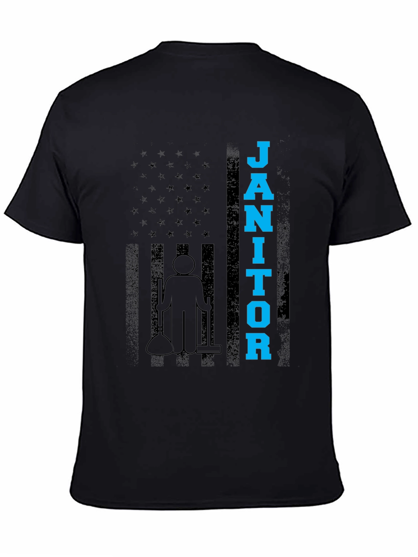 Janitor American Flag Graphic T-Shirt
