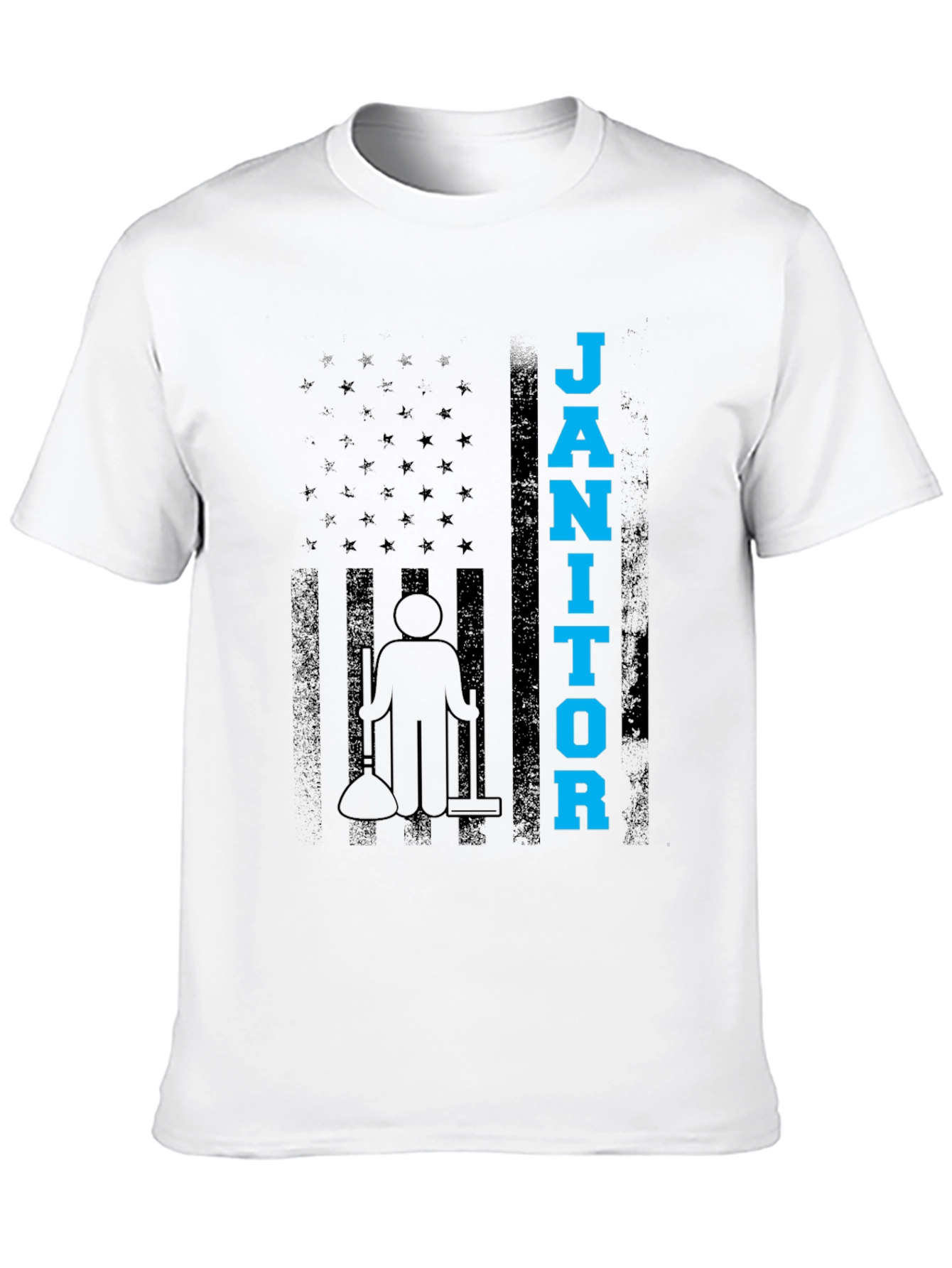 Janitor American Flag Graphic T-Shirt