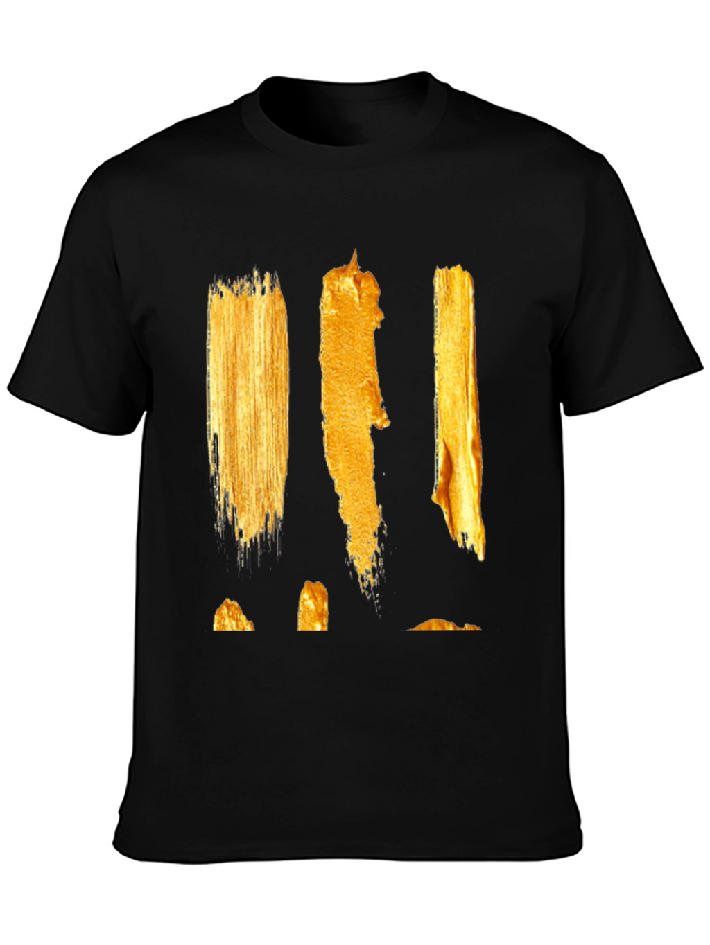 Abstract Gold Paint Stroke Graphic Tee