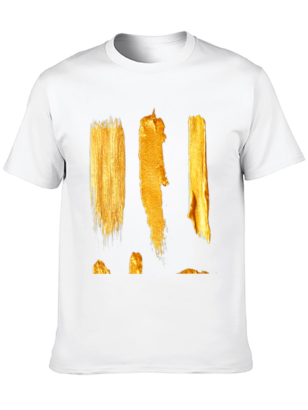Abstract Gold Paint Stroke Graphic Tee