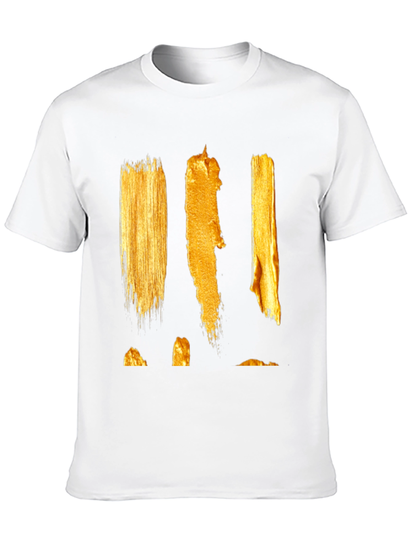 Abstract Gold Paint Stroke Graphic Tee