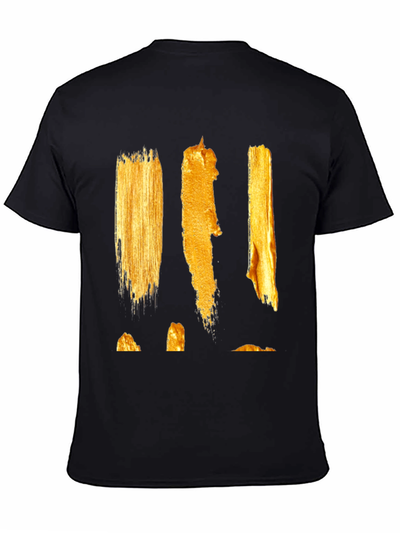 Abstract Gold Paint Stroke Graphic Tee
