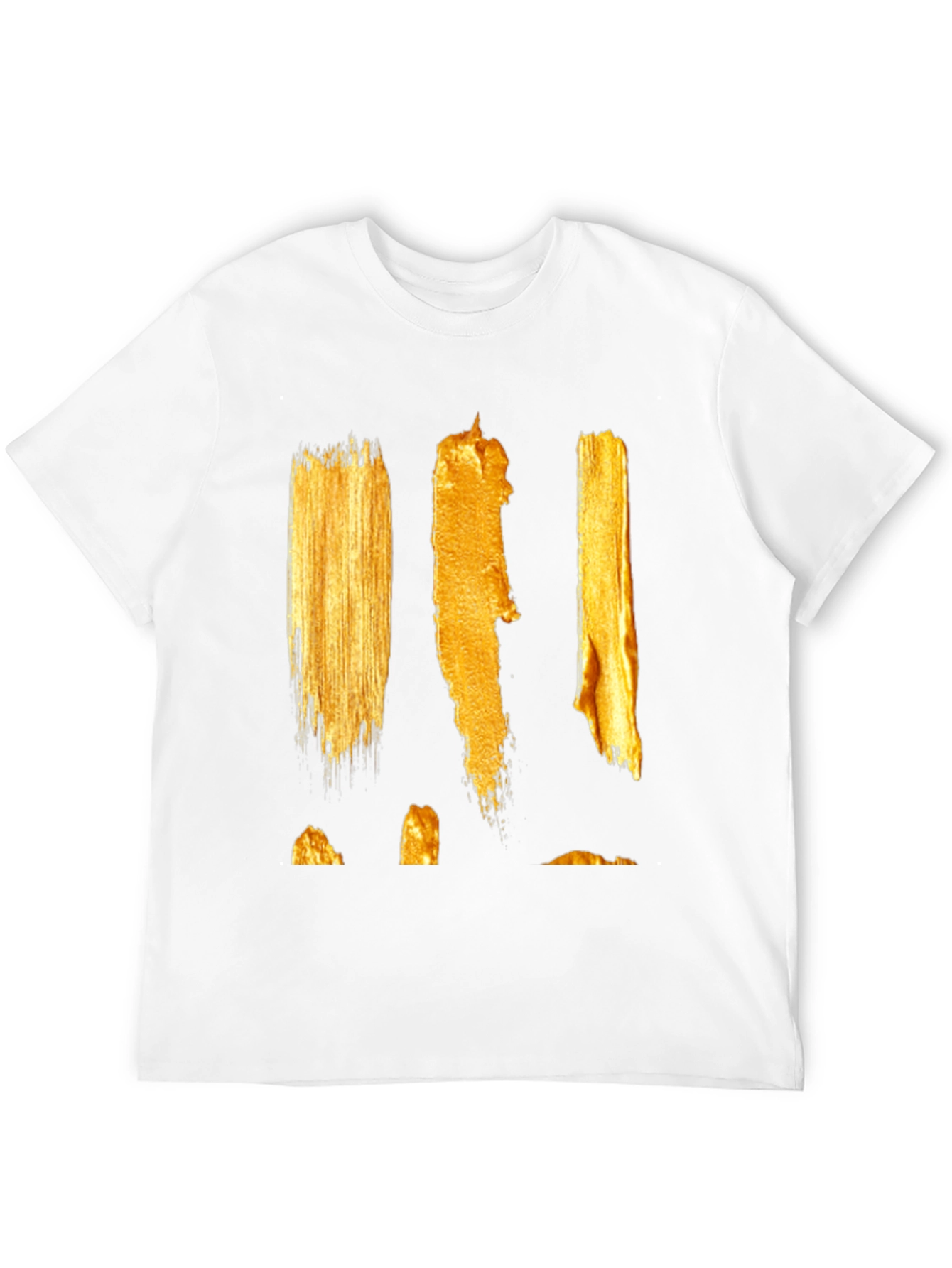 Abstract Gold Paint Stroke Graphic Tee