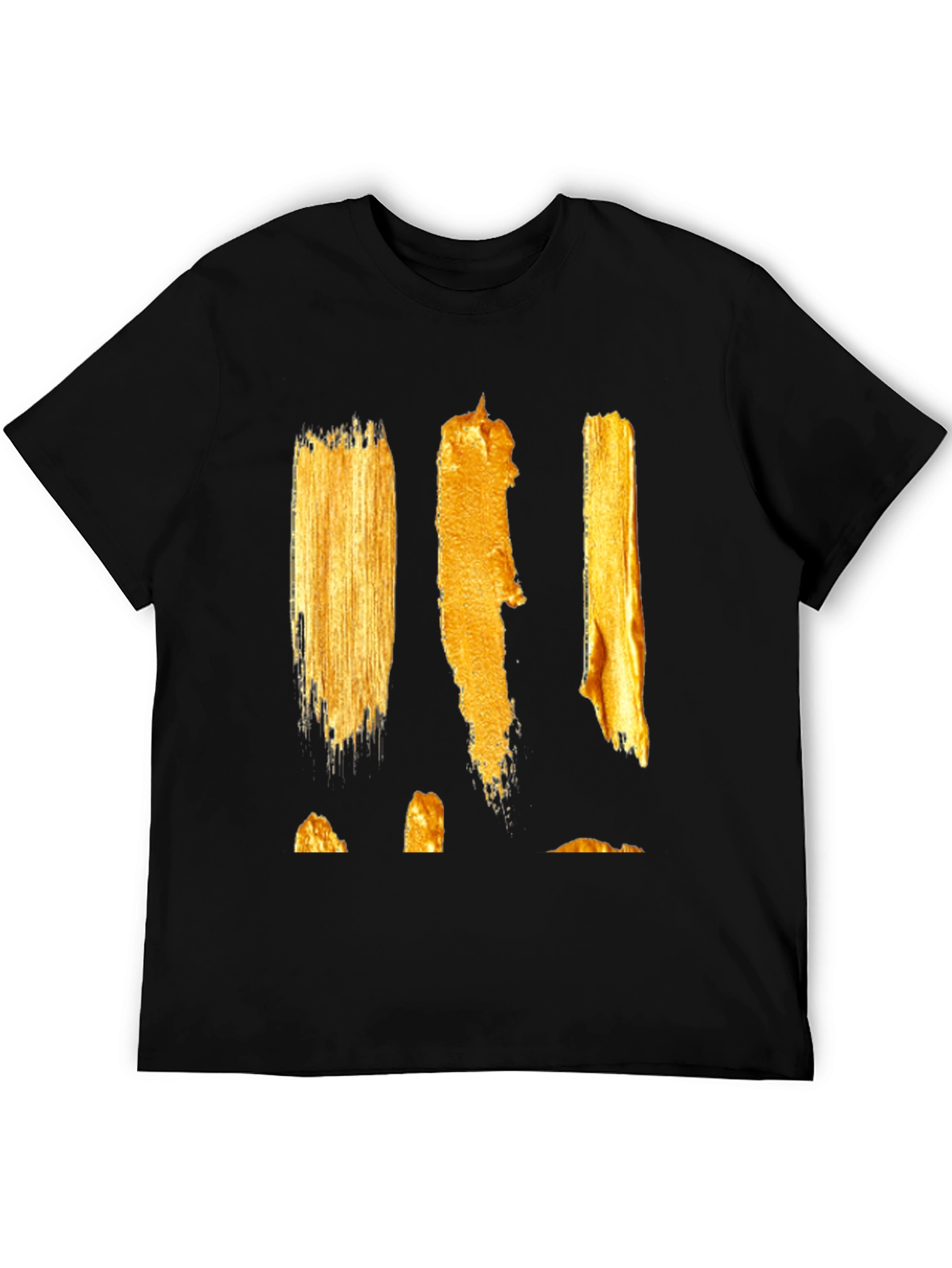 Abstract Gold Paint Stroke Graphic Tee