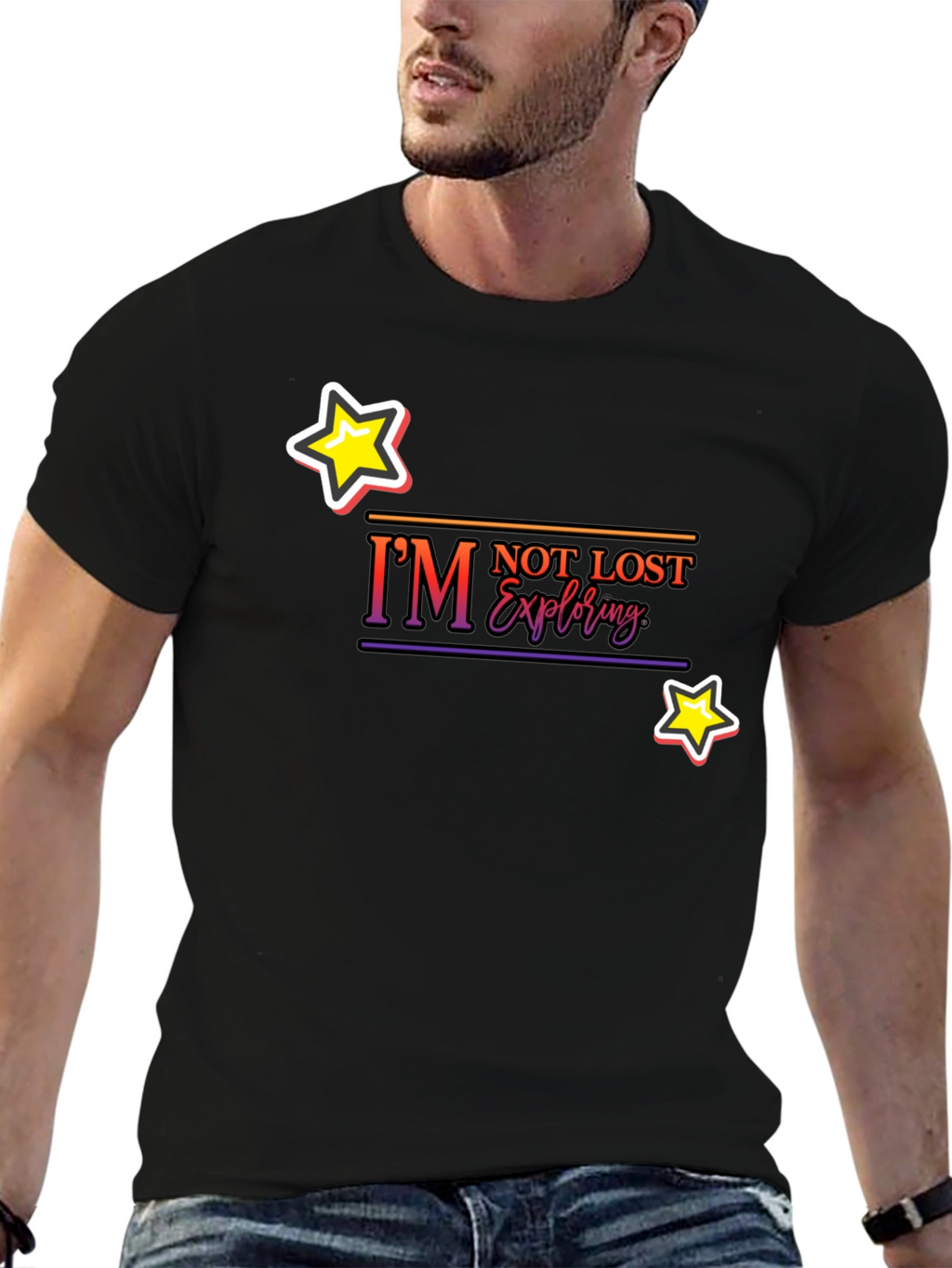 Im Not Lost Exploring Black T-Shirt