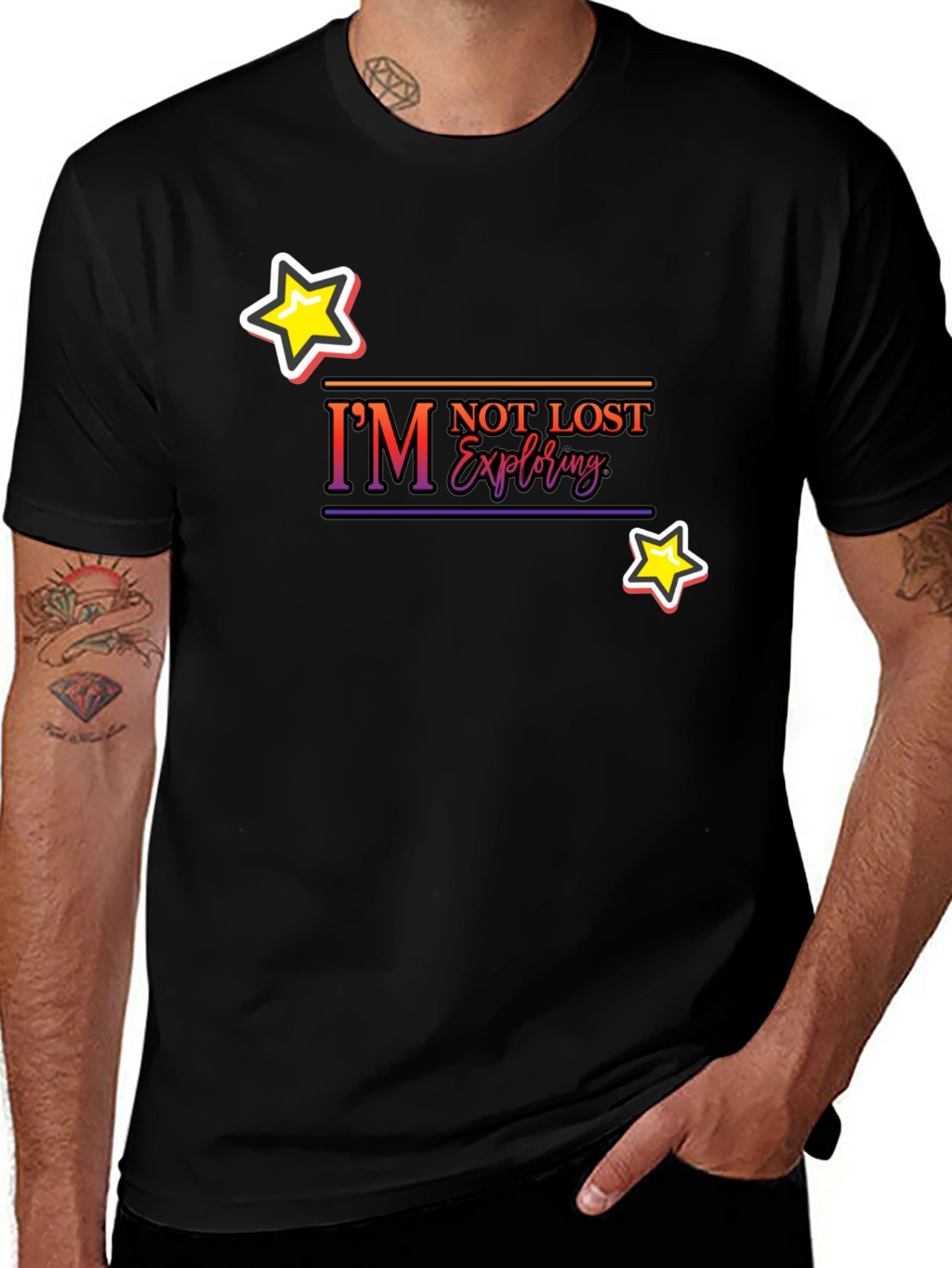 Im Not Lost Exploring Black T-Shirt