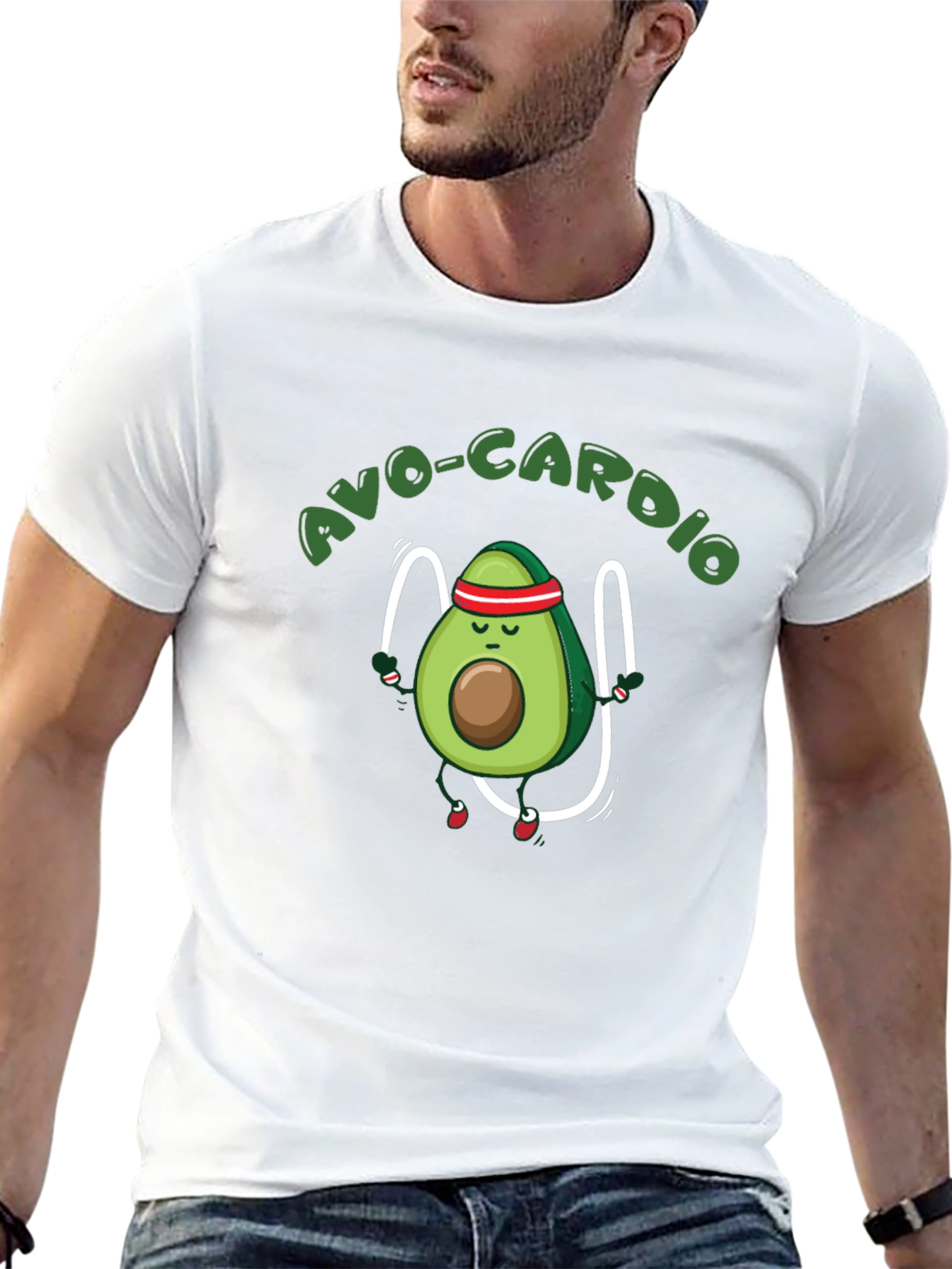 Avo-Cardio Black T-Shirt - Avocado Exercise Tee