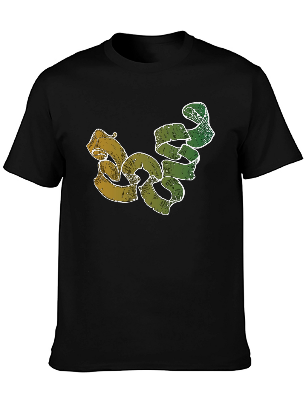 Unique Ribbon Design Black T-Shirt