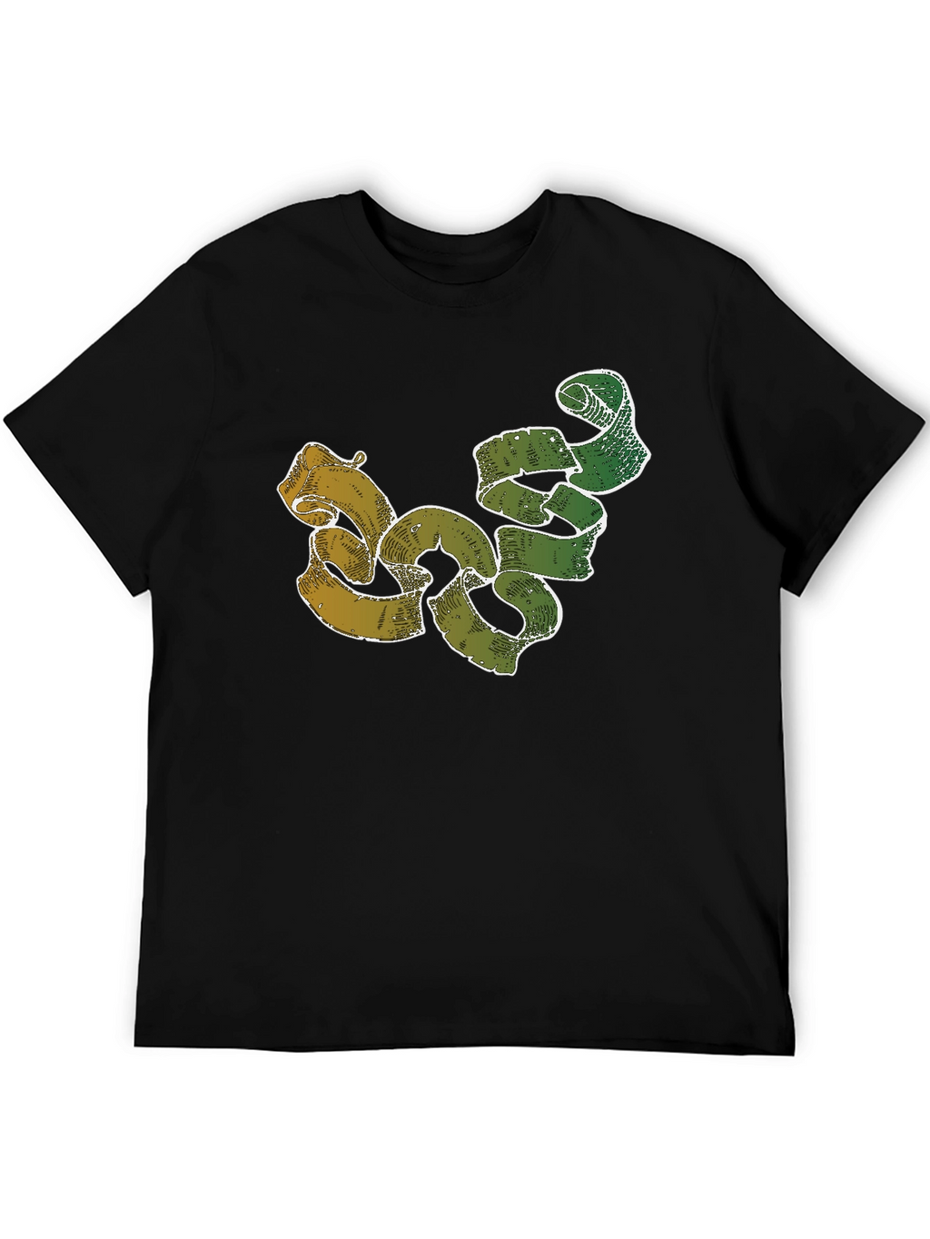 Unique Ribbon Design Black T-Shirt