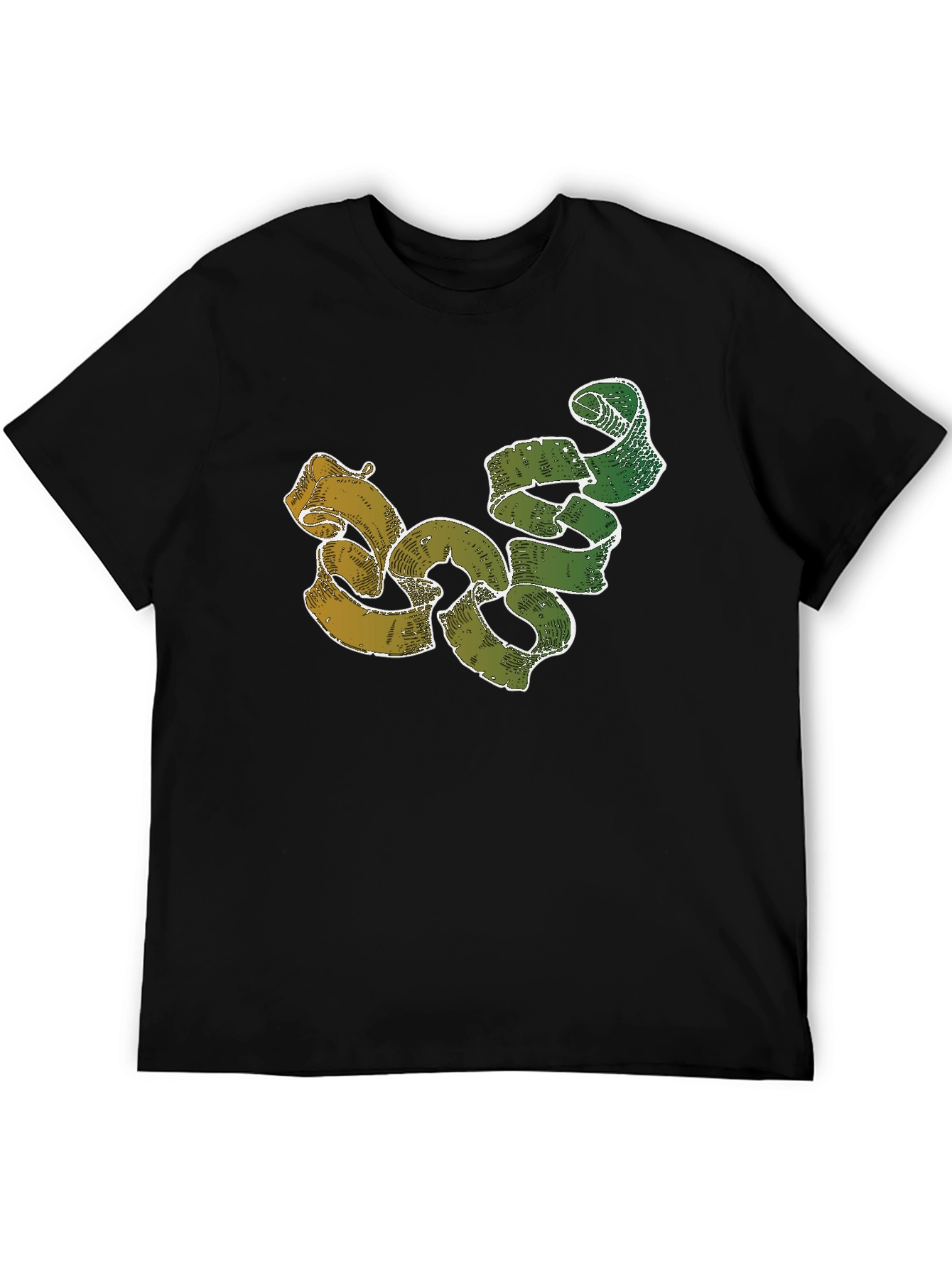 Unique Ribbon Design Black T-Shirt