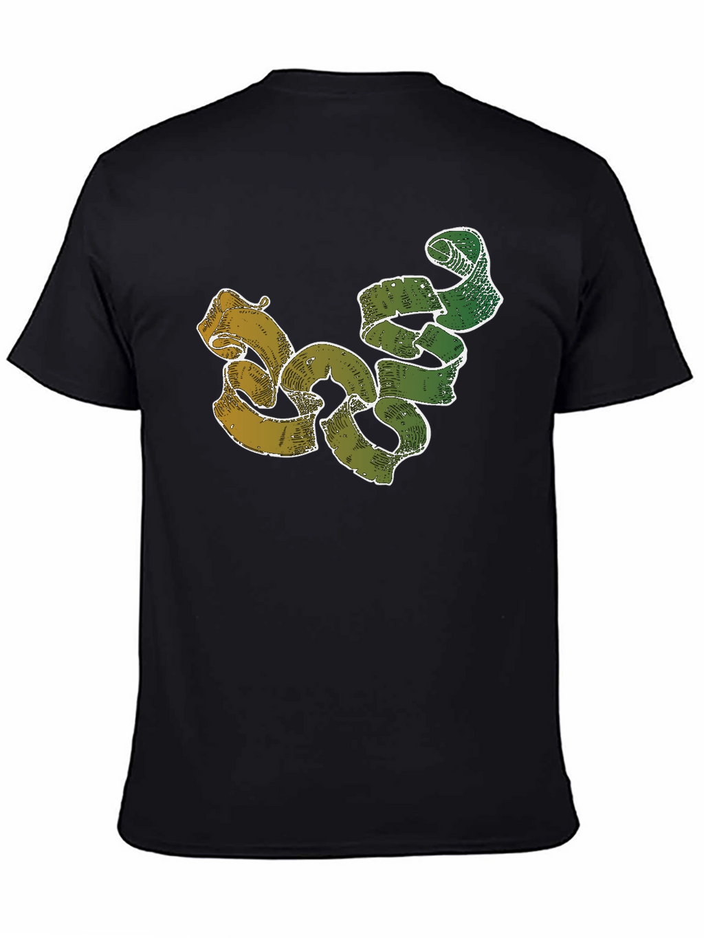 Unique Ribbon Design Black T-Shirt