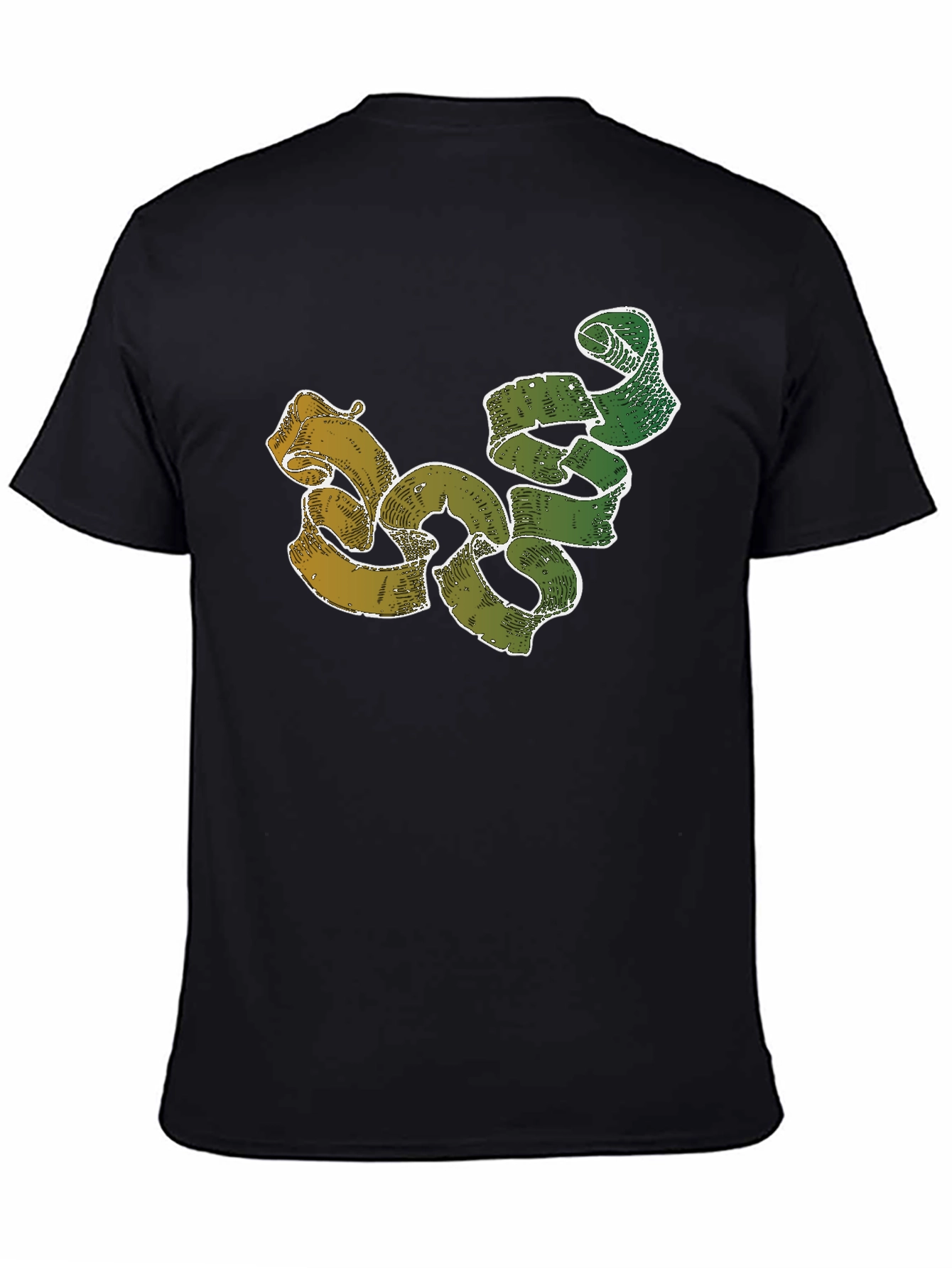 Unique Ribbon Design Black T-Shirt