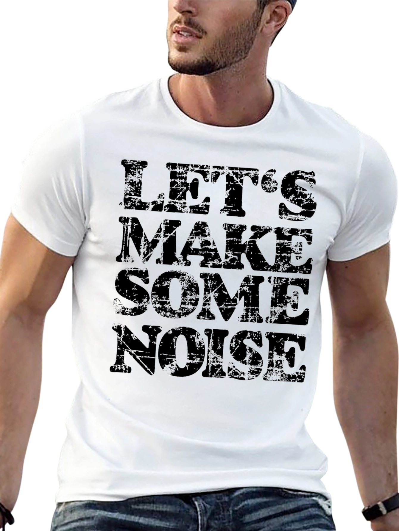 Lets Make Some Noise Black Graphic T-Shirt
