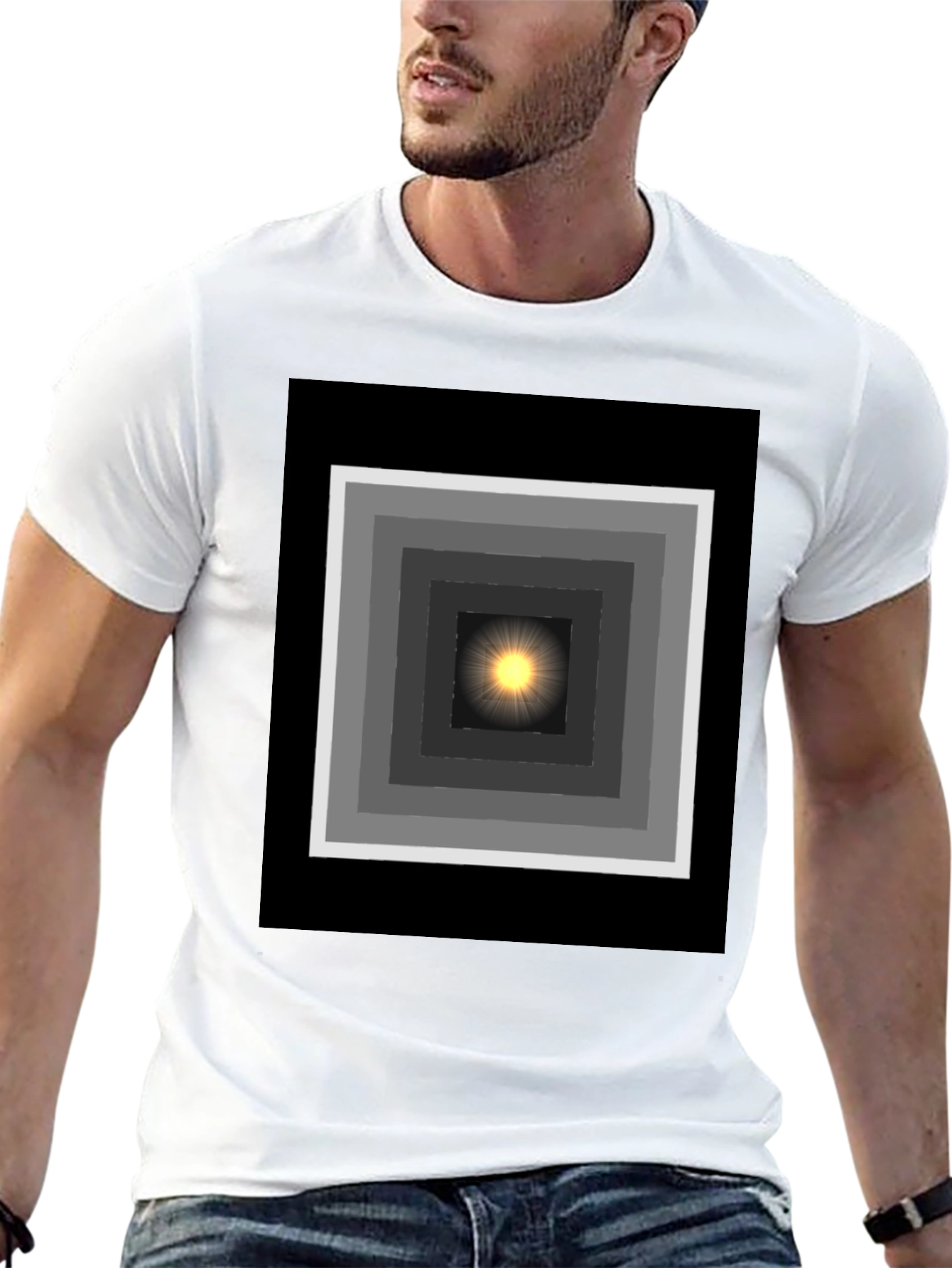Geometric Light T-Shirt - Trendy Graphic Tee