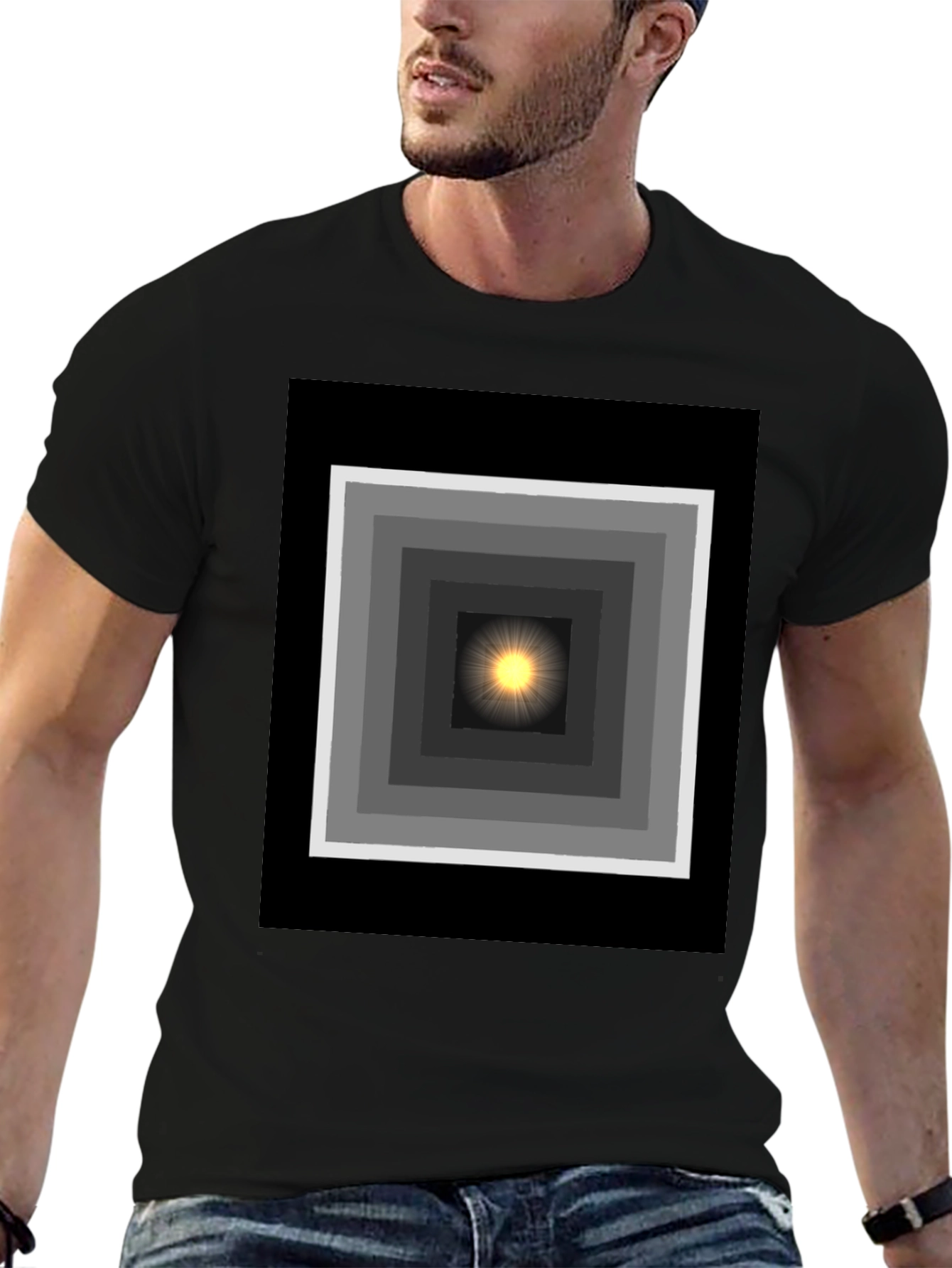 Geometric Light T-Shirt - Trendy Graphic Tee