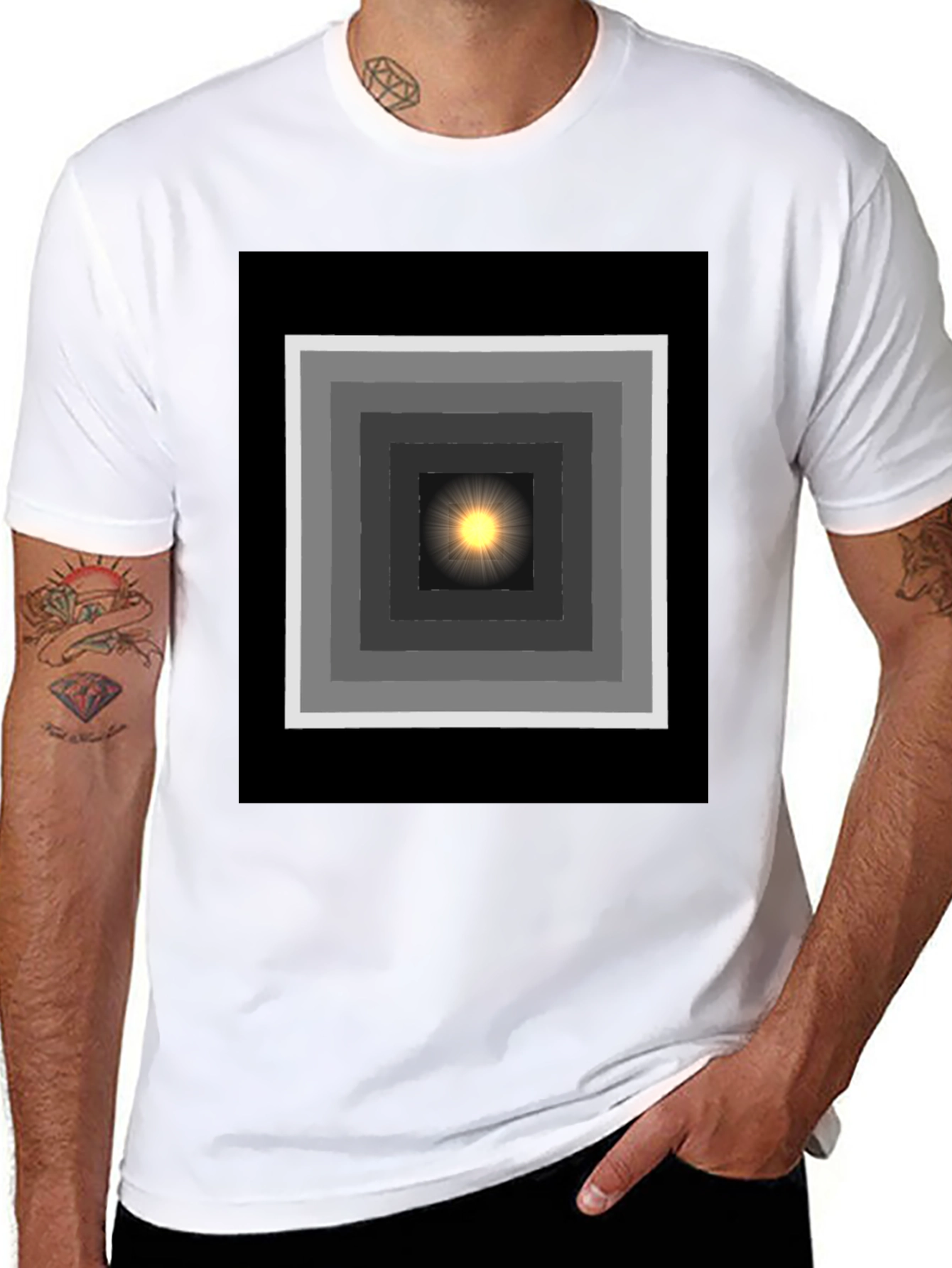 Geometric Light T-Shirt - Trendy Graphic Tee