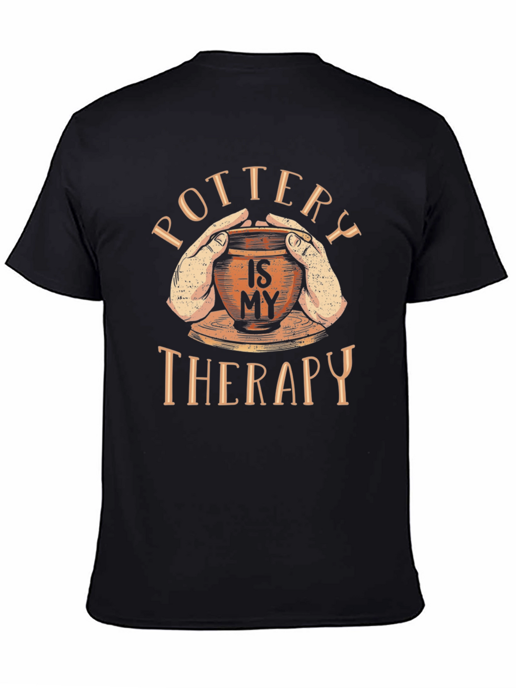 Pottery is My Therapy Black Graphic T-Shirt