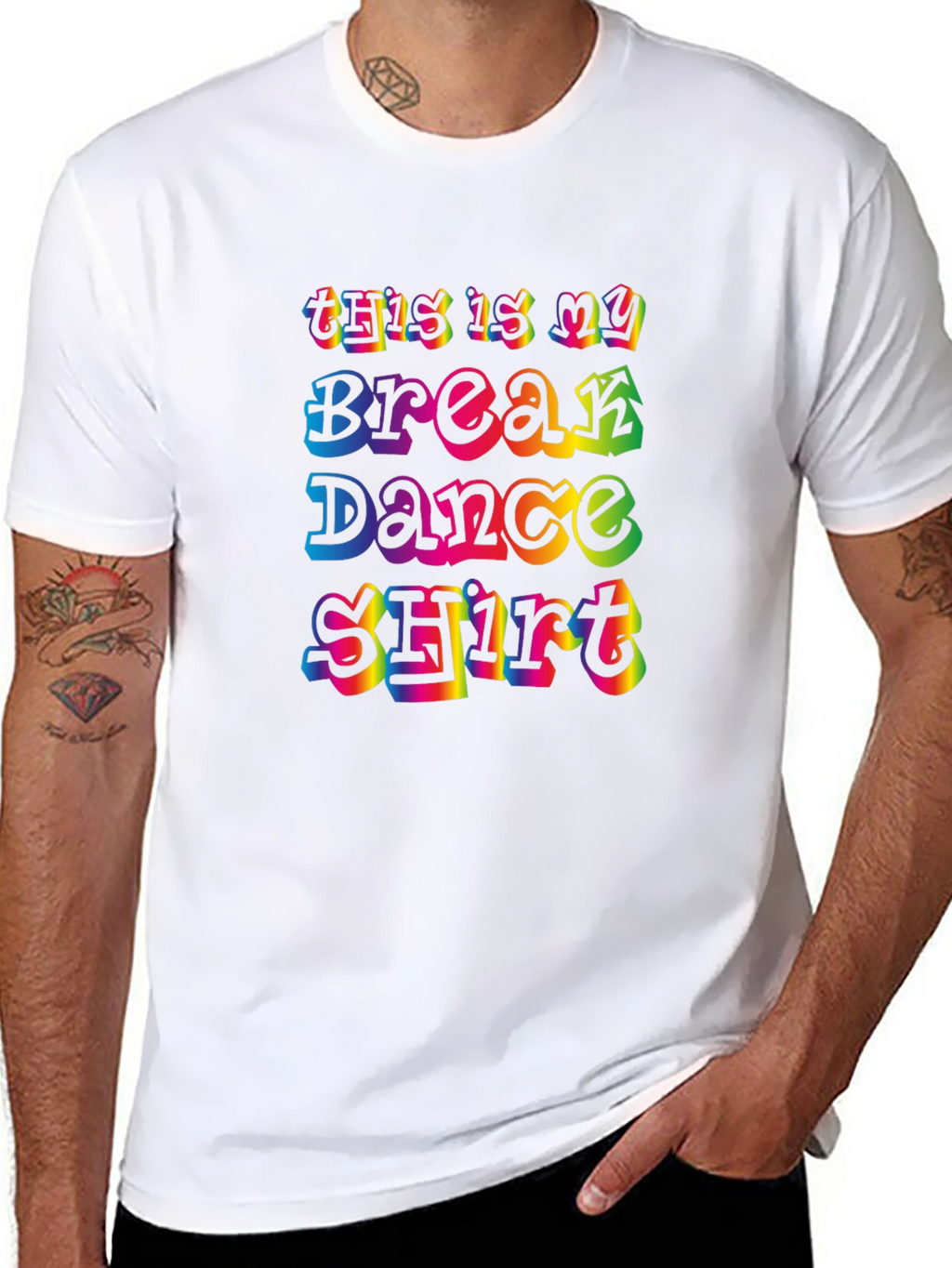 Break Dance Shirt - Retro Rainbow Design