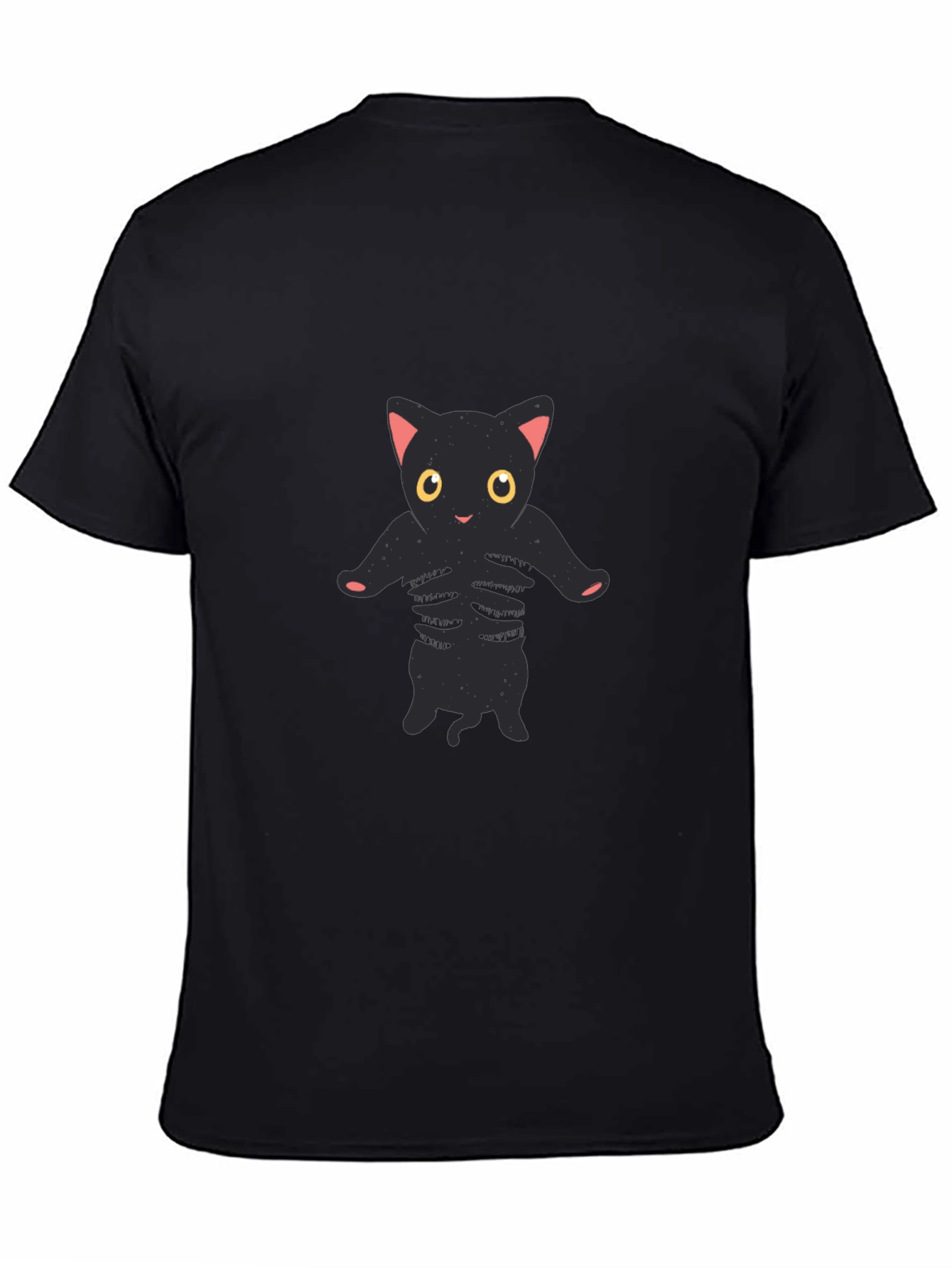 Cool Black Cat Skeleton Graphic Tee