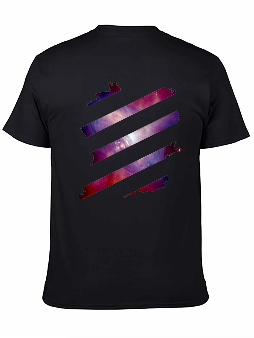 Galaxy Stripe Graphic Tee - Stylish Mens Black T-Shirt