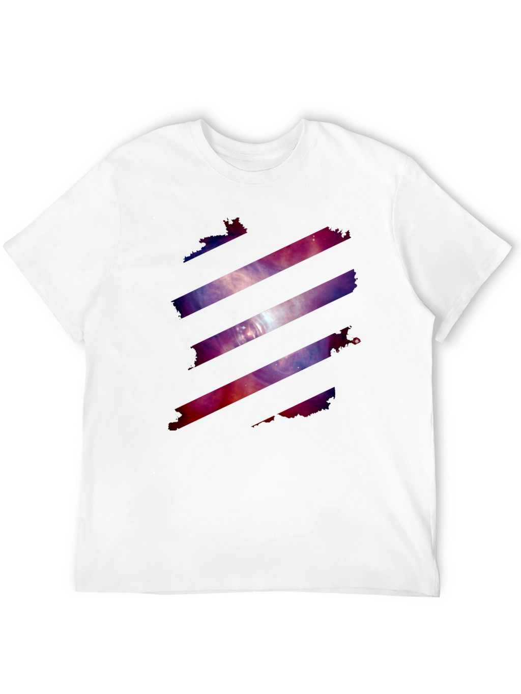 Galaxy Stripe Graphic Tee - Stylish Mens Black T-Shirt