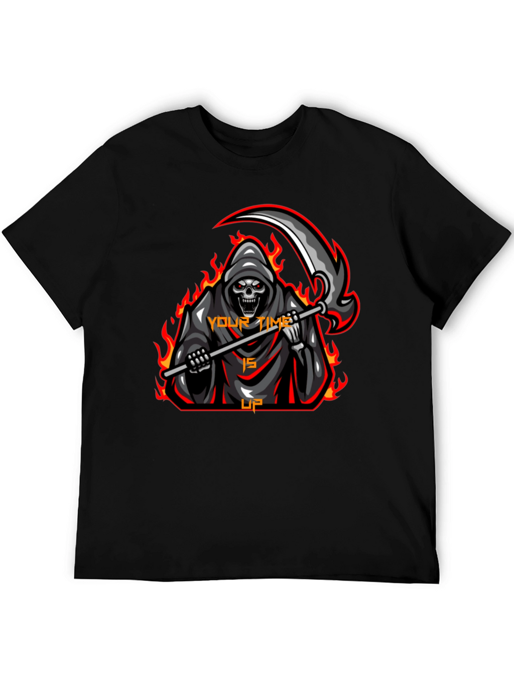Grim Reaper Graphic T-Shirt - Your Time is Up