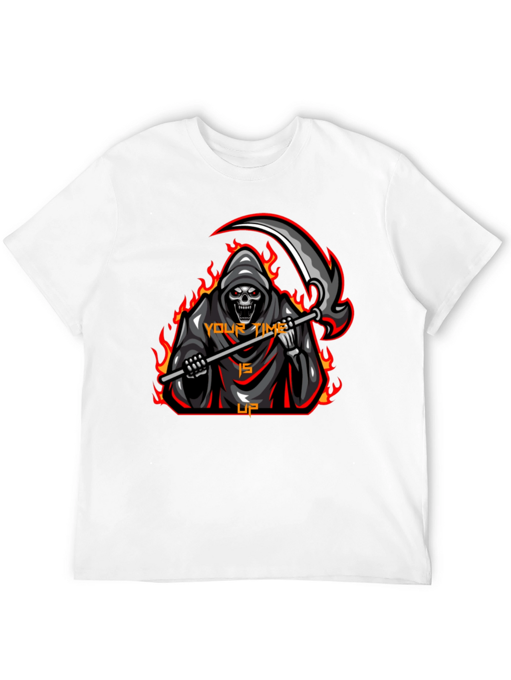 Grim Reaper Graphic T-Shirt - Your Time is Up
