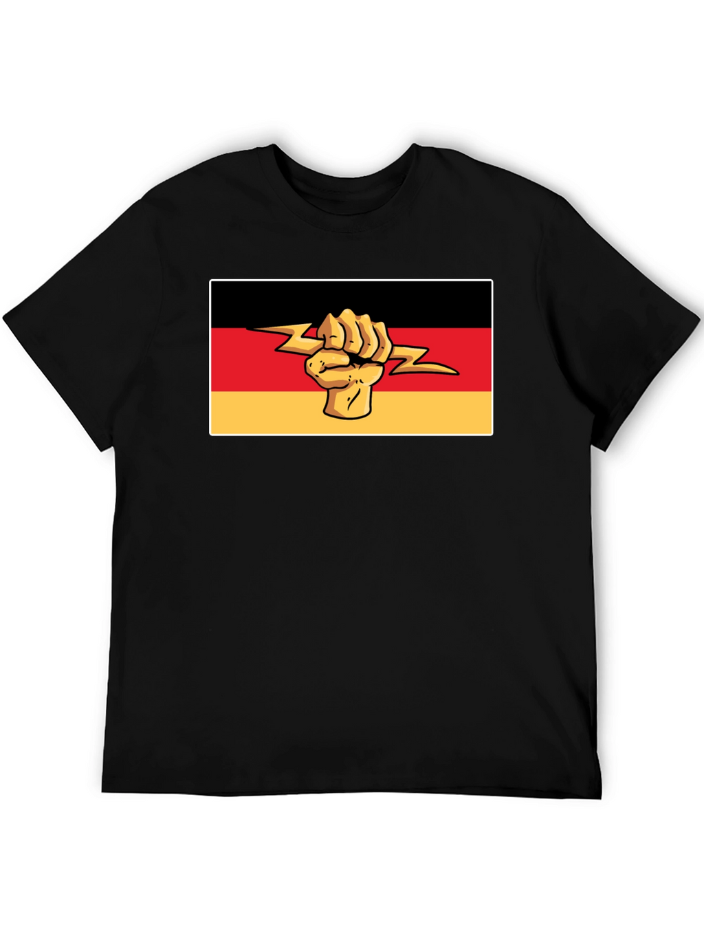 German Flag Fist Lightning Bolt Graphic T-Shirt