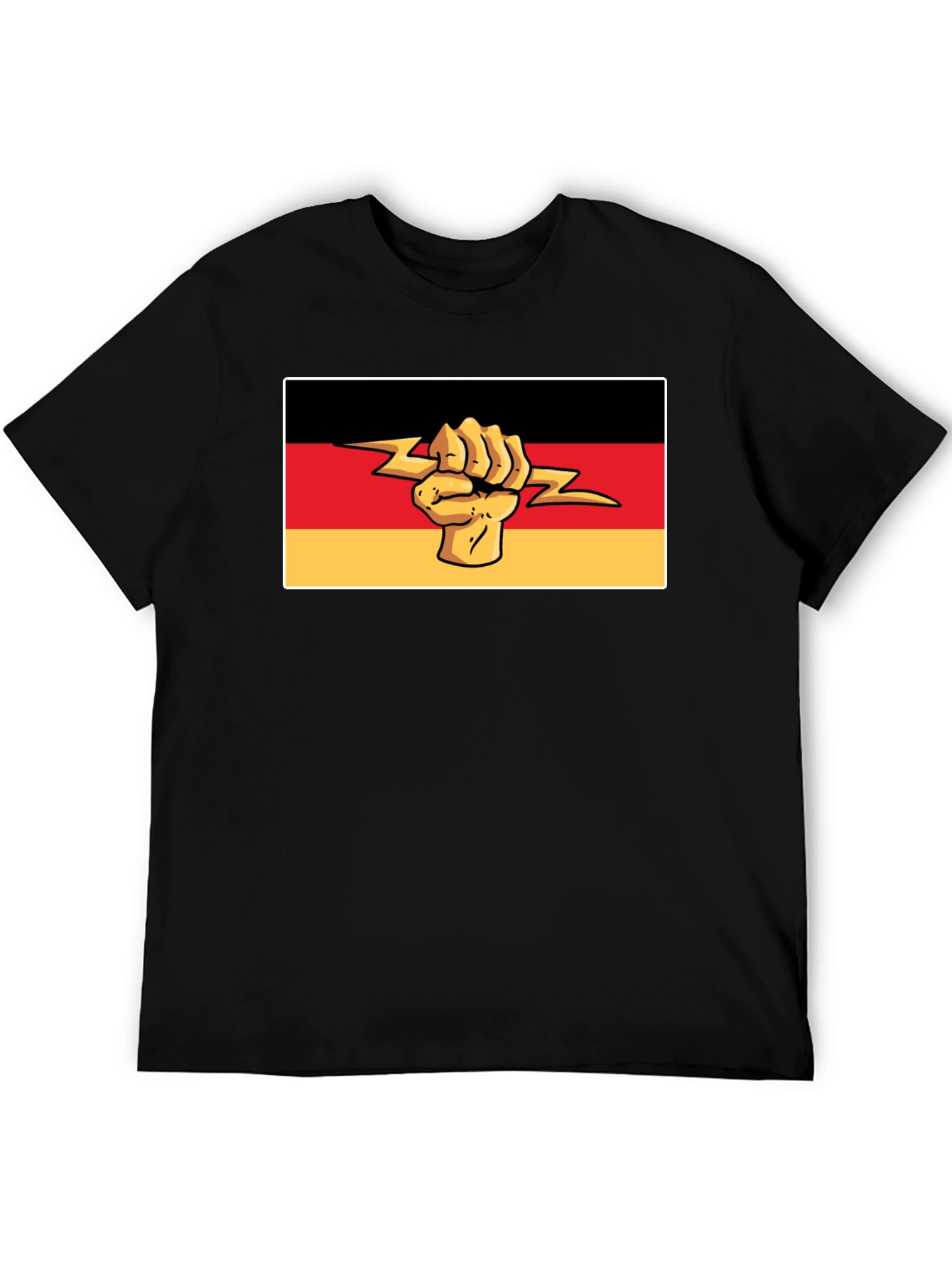 German Flag Fist Lightning Bolt Graphic T-Shirt