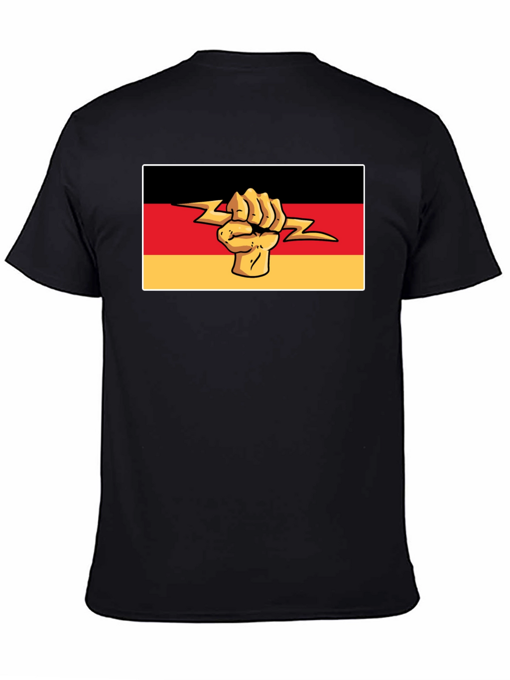 German Flag Fist Lightning Bolt Graphic T-Shirt