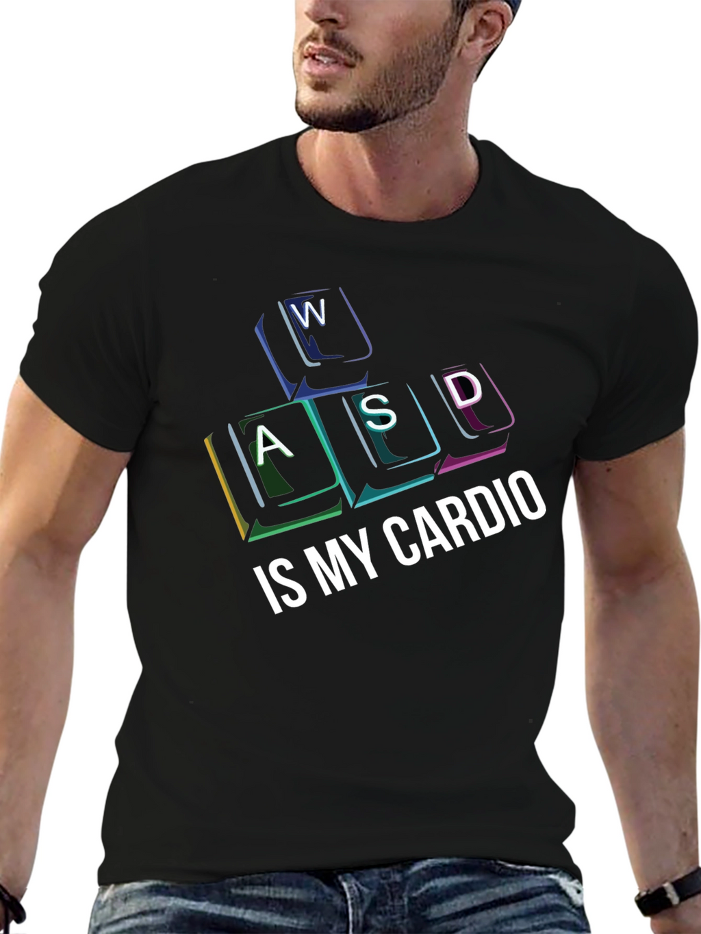 Gamer Cardio T-Shirt - WASD Keys Funny Gaming Tee