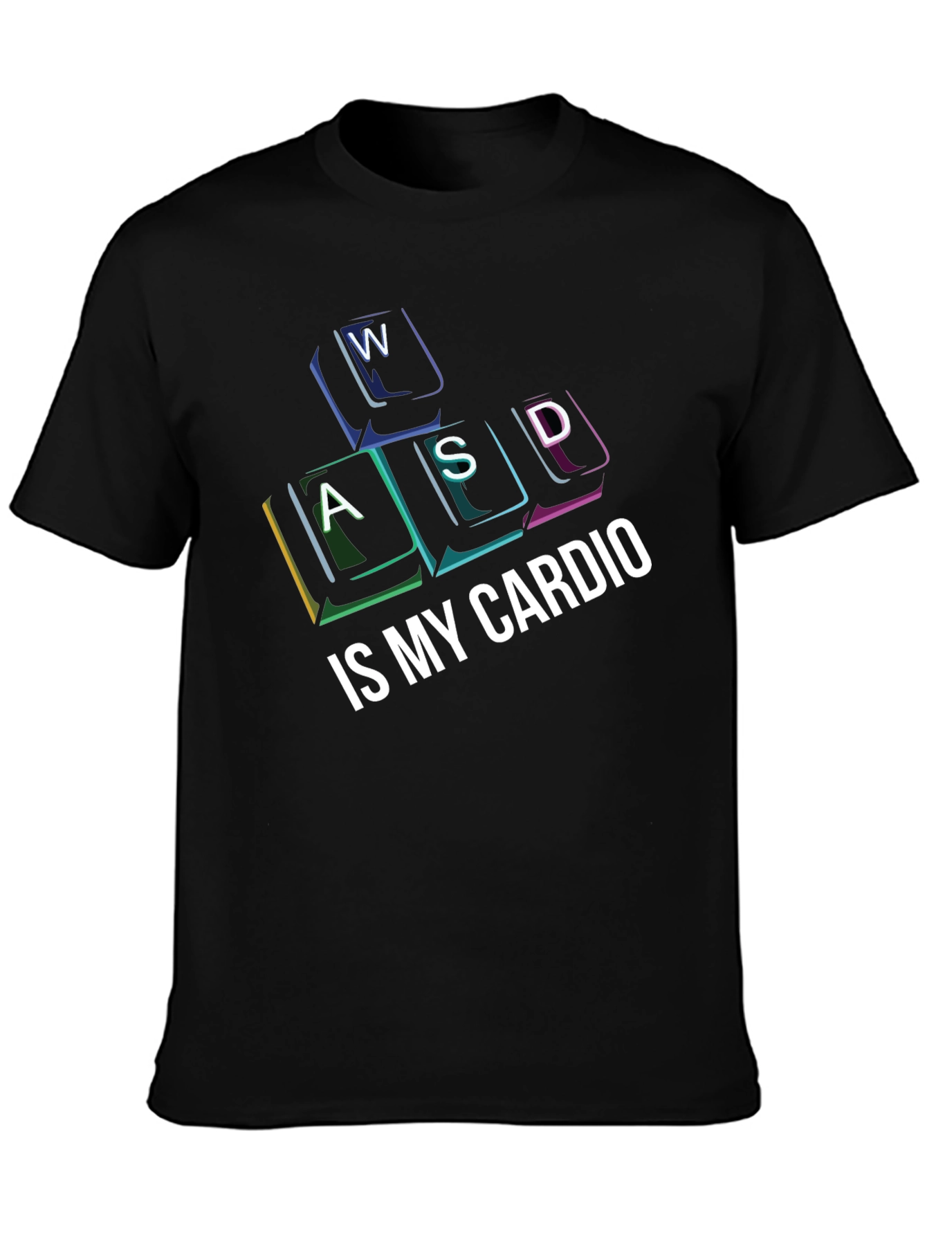 Gamer Cardio T-Shirt - WASD Keys Funny Gaming Tee