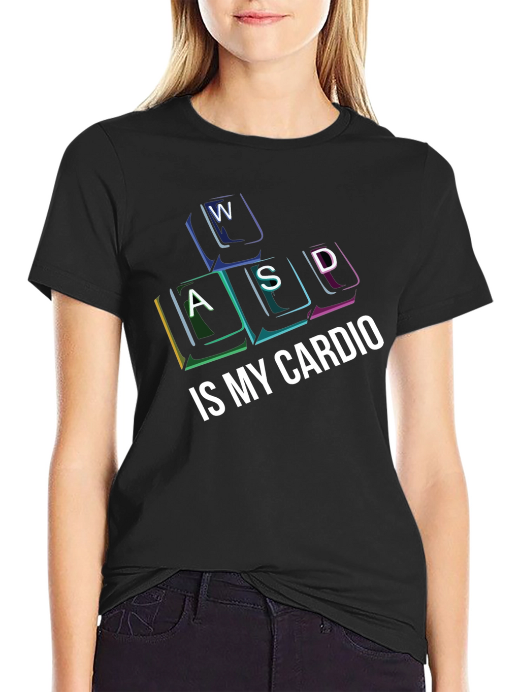 Gamer Cardio T-Shirt - WASD Keys Funny Gaming Tee