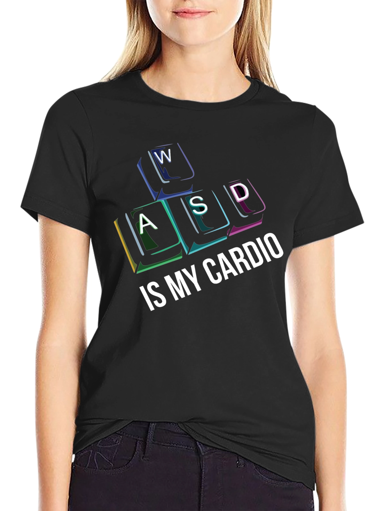 Gamer Cardio T-Shirt - WASD Keys Funny Gaming Tee