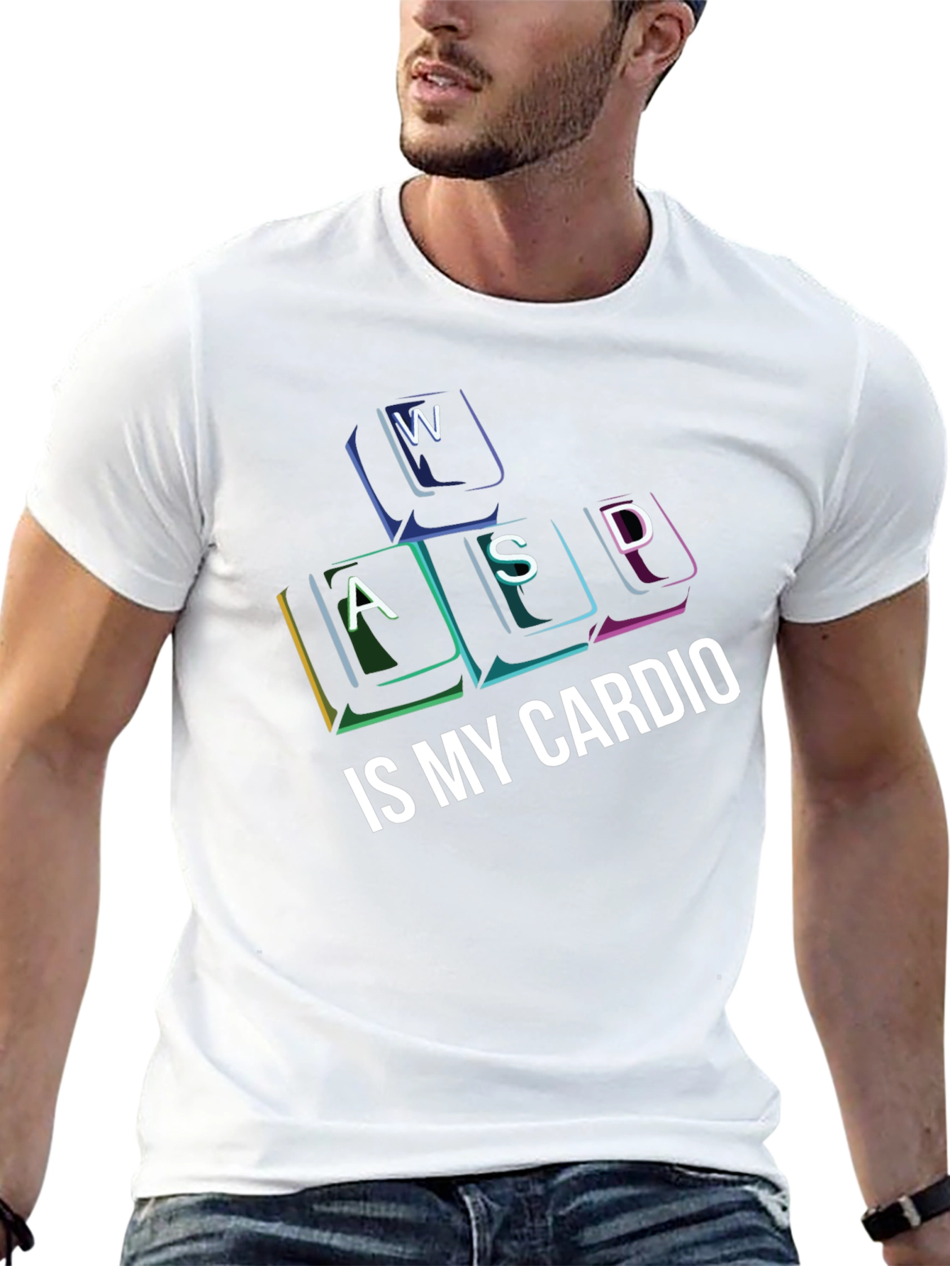 Gamer Cardio T-Shirt - WASD Keys Funny Gaming Tee