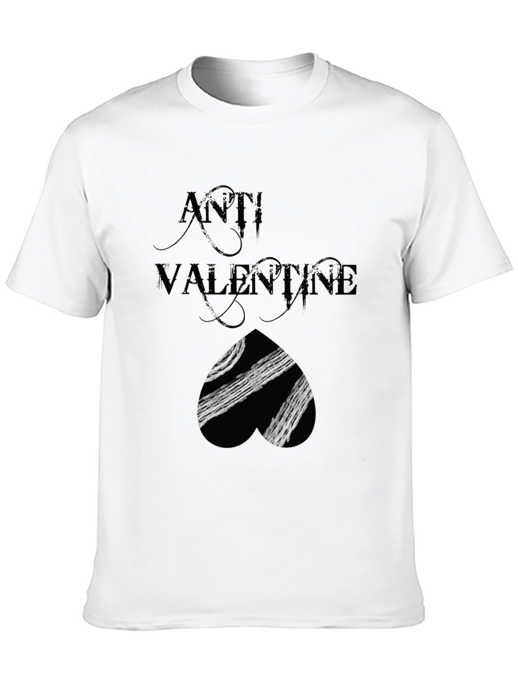 Anti Valentines Day Black Graphic Tee