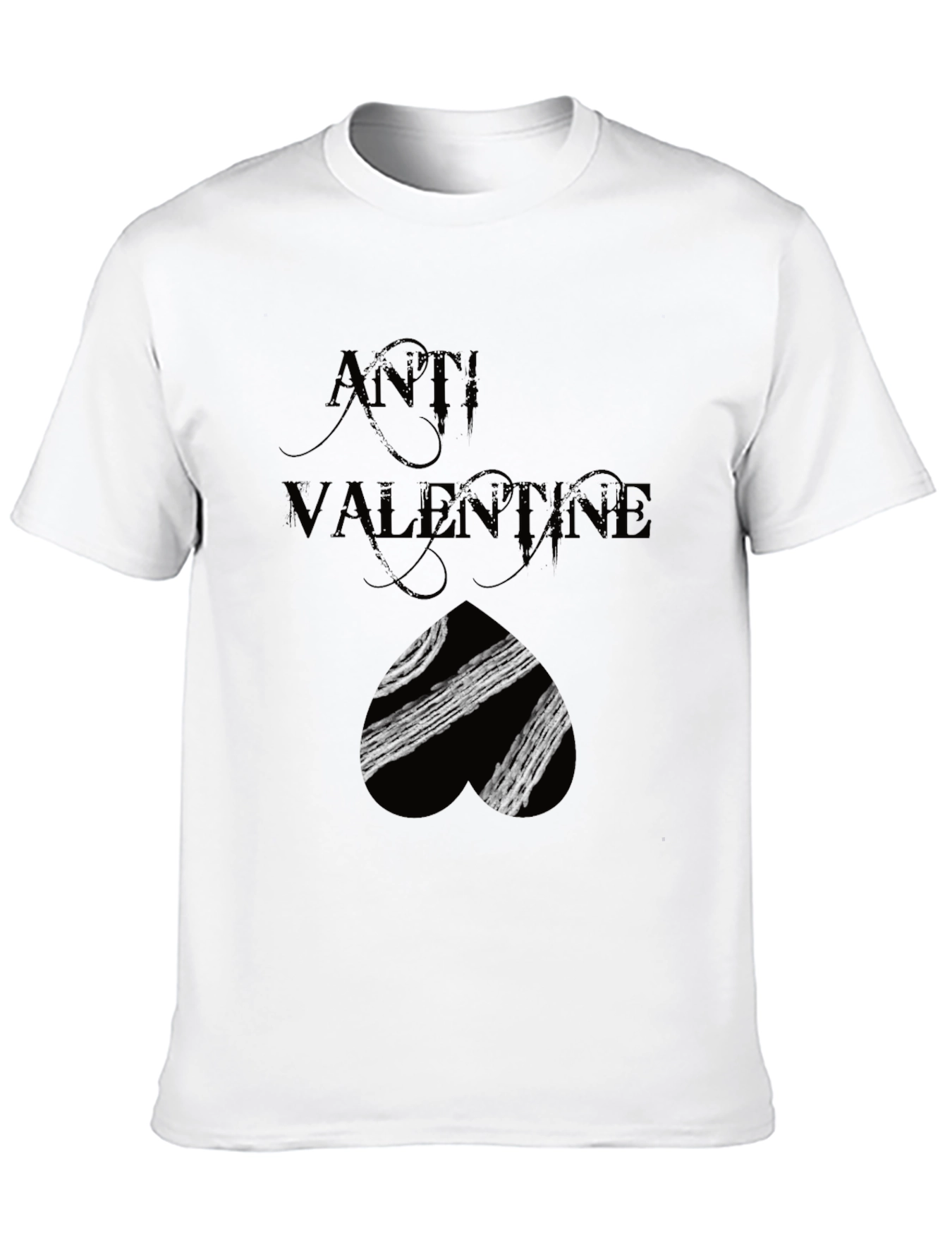 Anti Valentines Day Black Graphic Tee