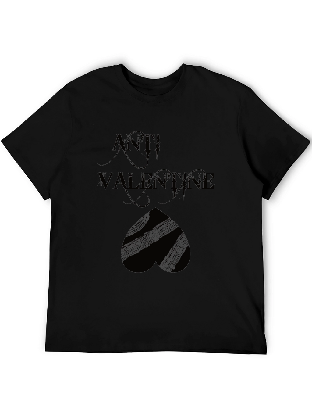 Anti Valentines Day Black Graphic Tee