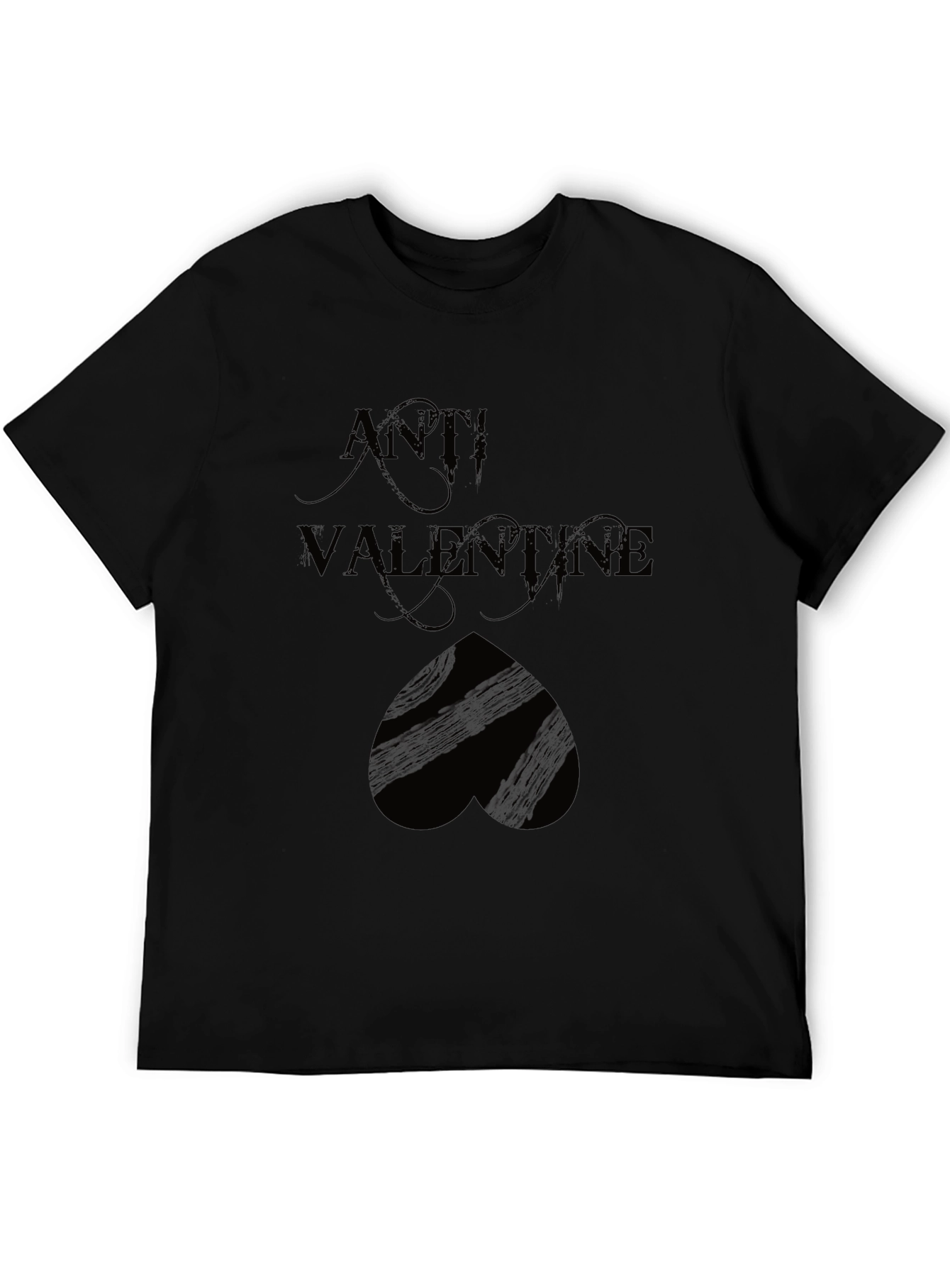 Anti Valentines Day Black Graphic Tee