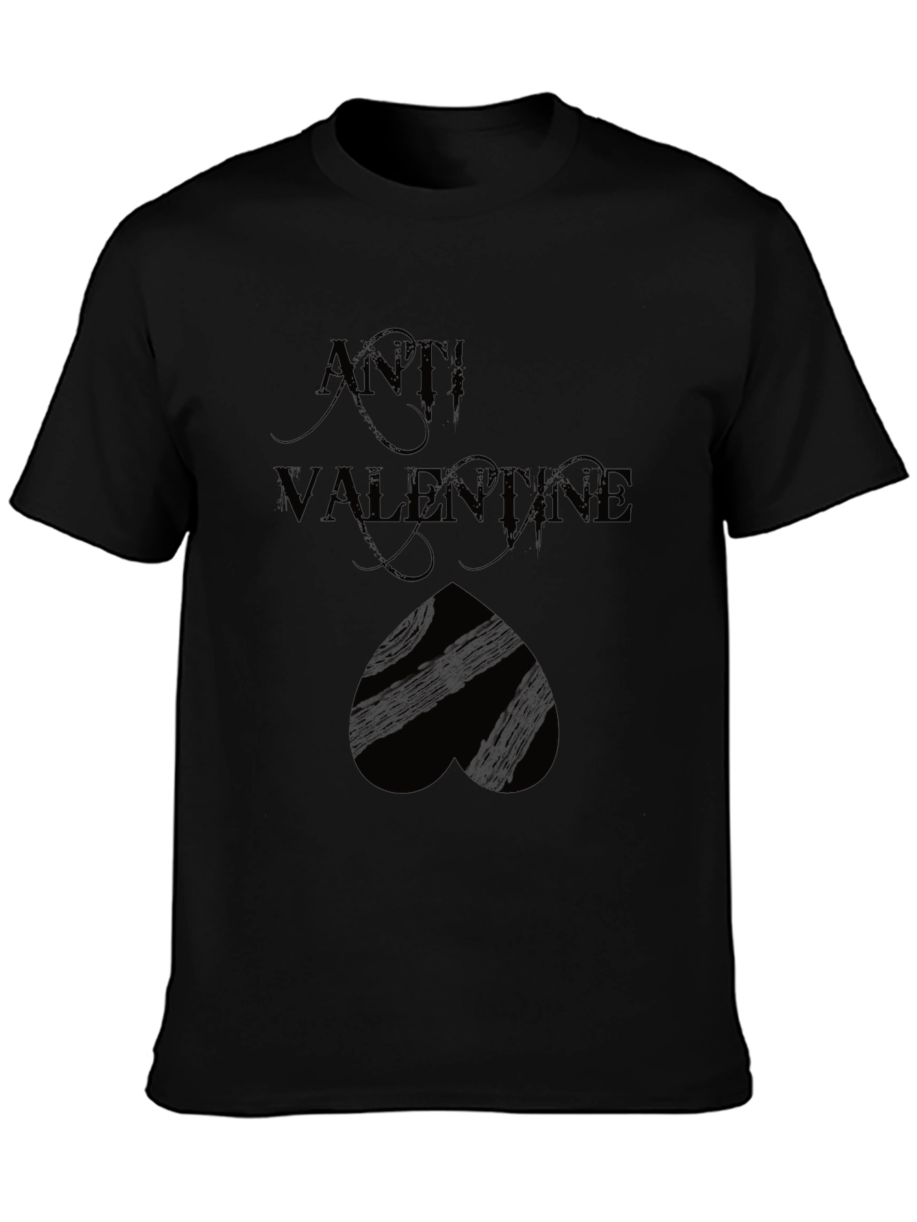 Anti Valentines Day Black Graphic Tee