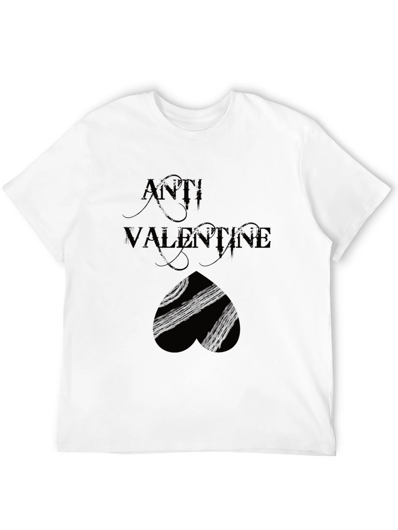 Anti Valentines Day Black Graphic Tee
