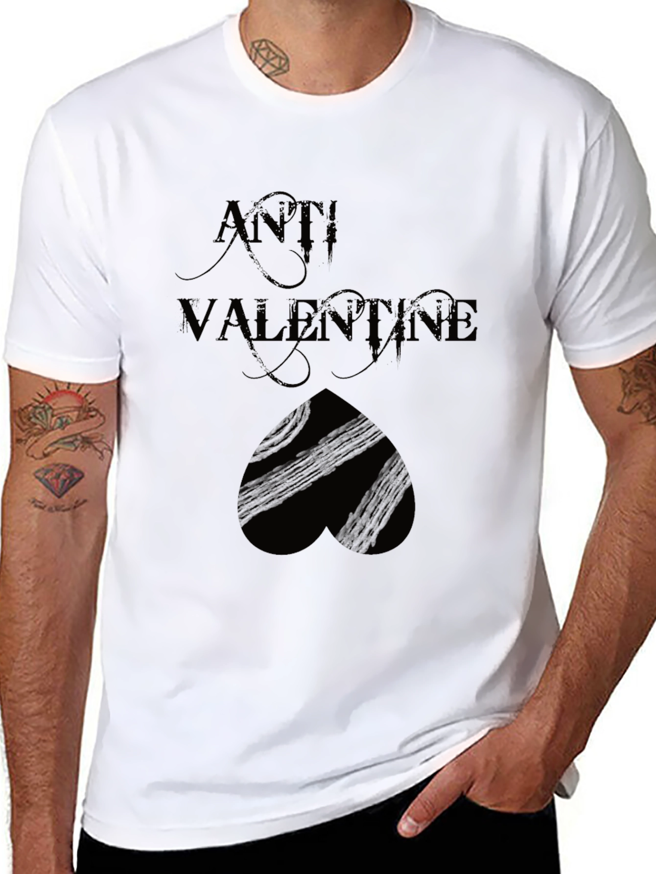 Anti Valentines Day Black Graphic Tee